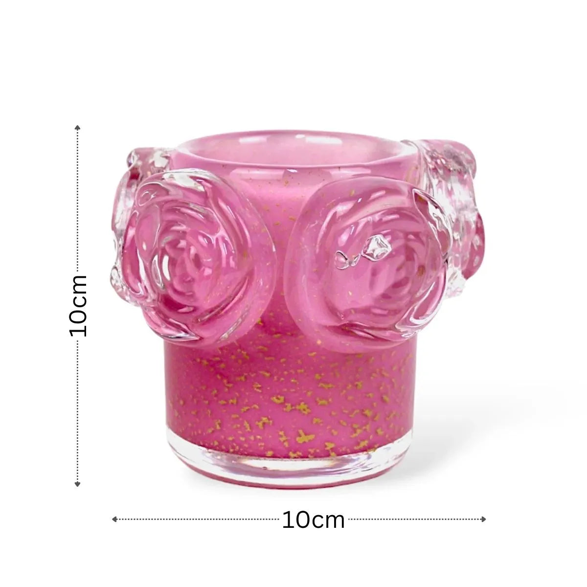 Vaso Flowers Pequeno em Murano com Ouro Medidas