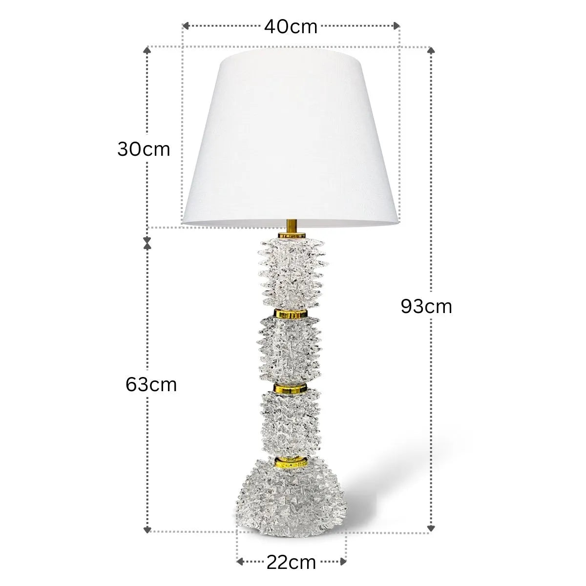 Abajur Espinhos Cristal Murano Espinhos Grande