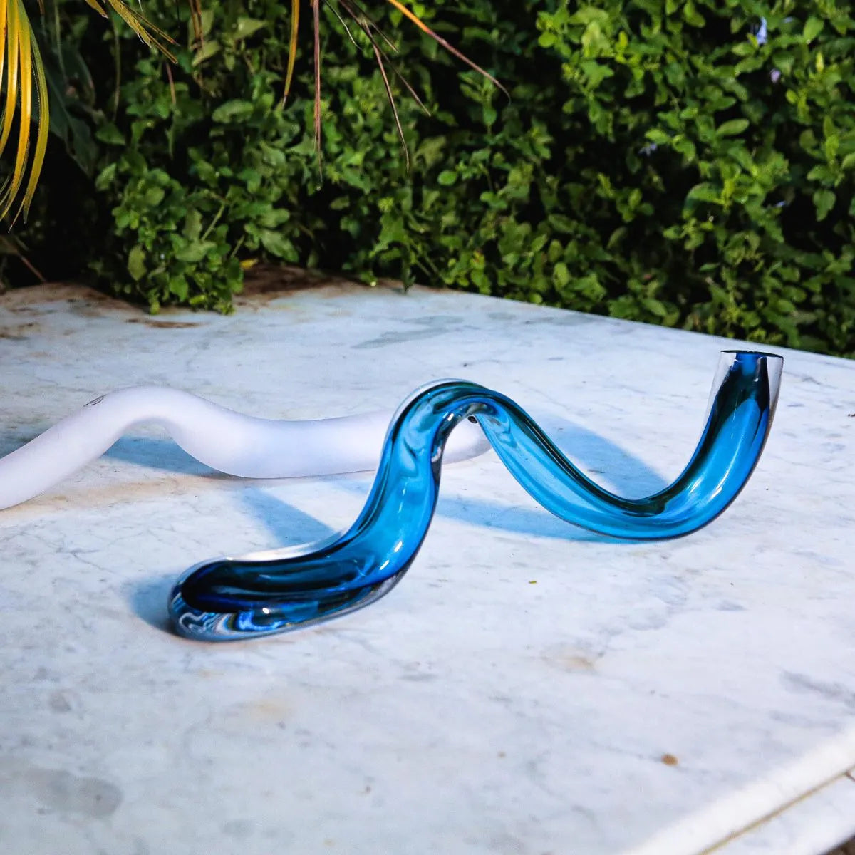 Escultura Estátua Decorativa de Cristal Murano em Formato de Cobra Vaso Decorativo