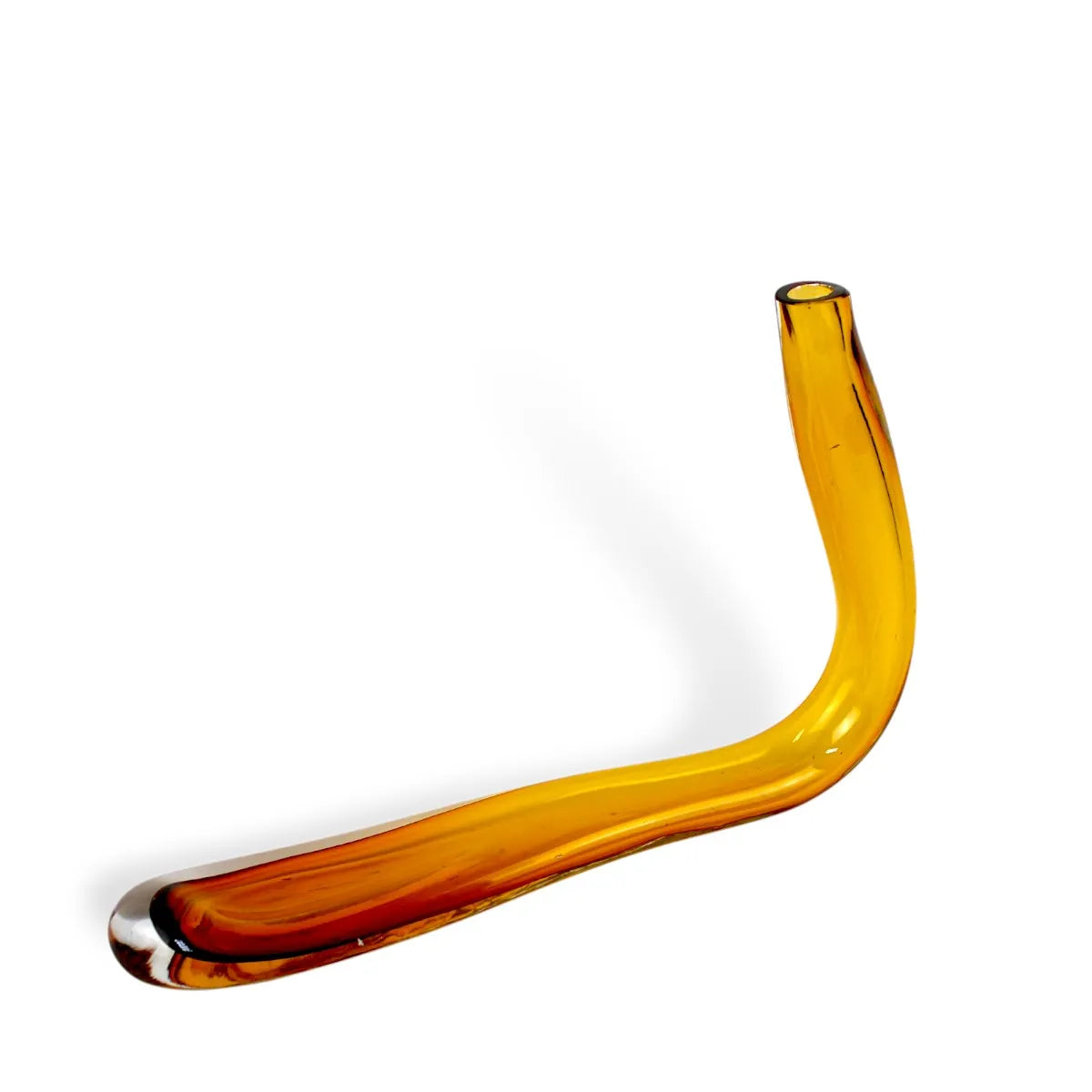 Escultura de Mesa Vaso Cobra Decorativo Cristal Murano Ambar