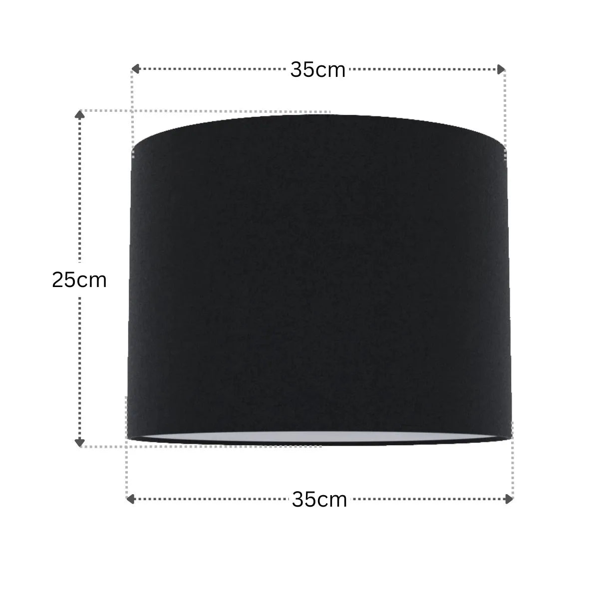 Cúpula de Linha Preto para Abajures Médios Medidas