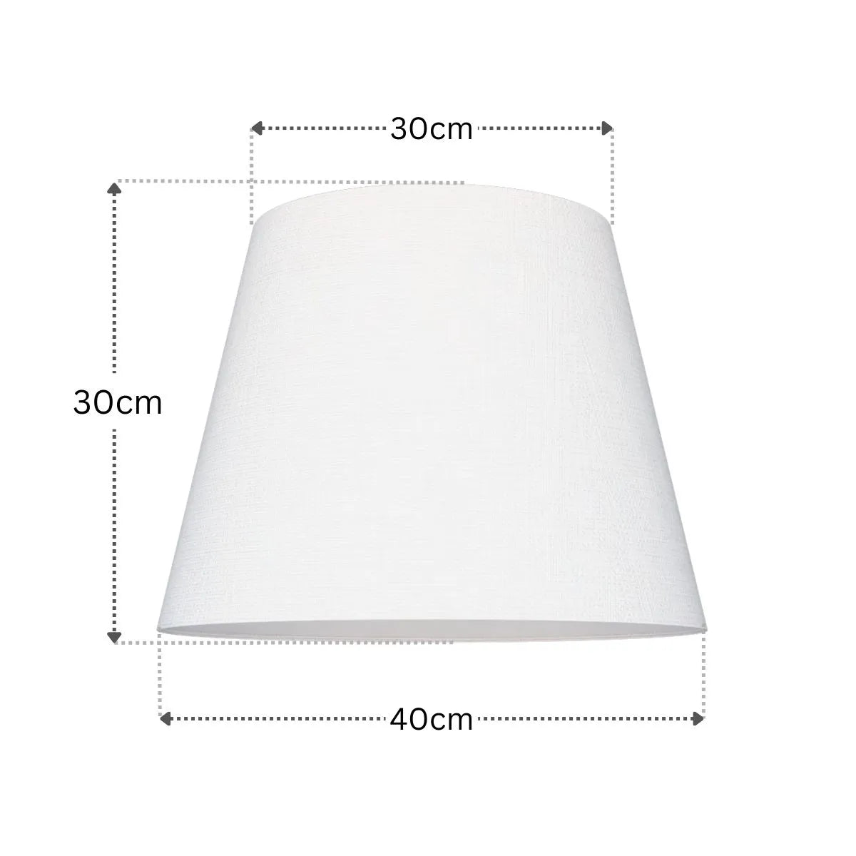 Cúpula Grande Cônica de Linho Branca Medidas