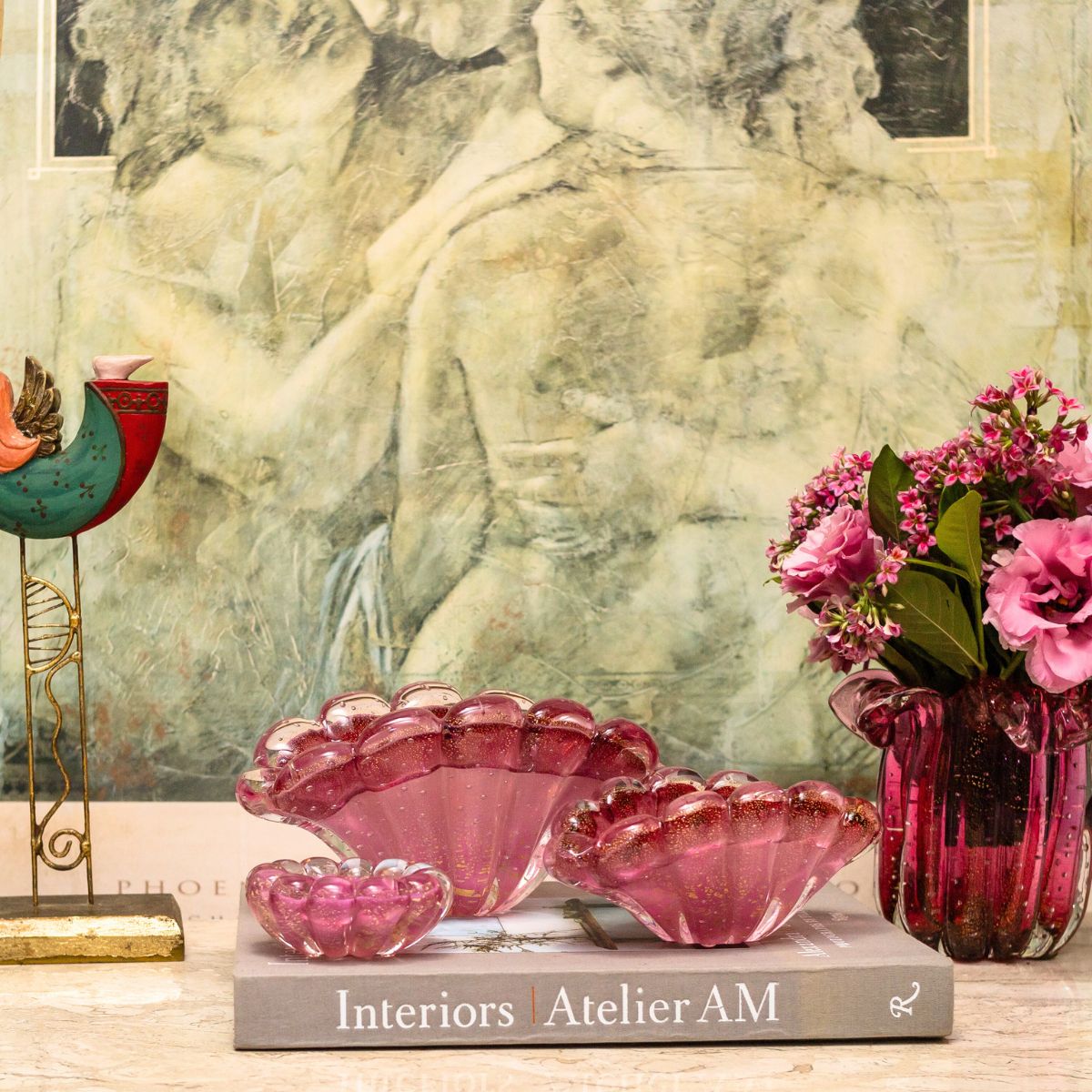 Cachepot Concha de Murano Porta Joias Organizador