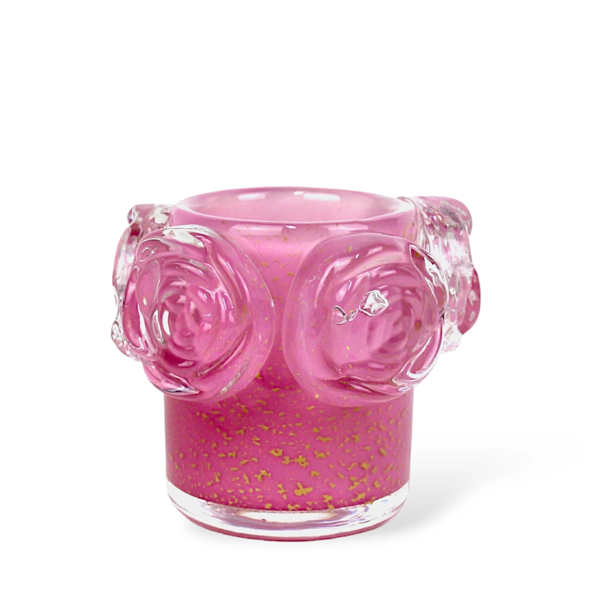 Cachepot de Flores Rosa Chiclete com Ouro