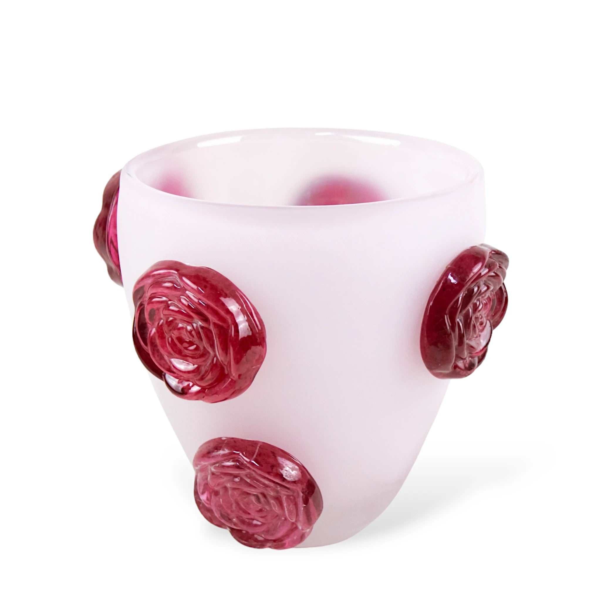 Vaso Rosas de Cristal Murano Rosa