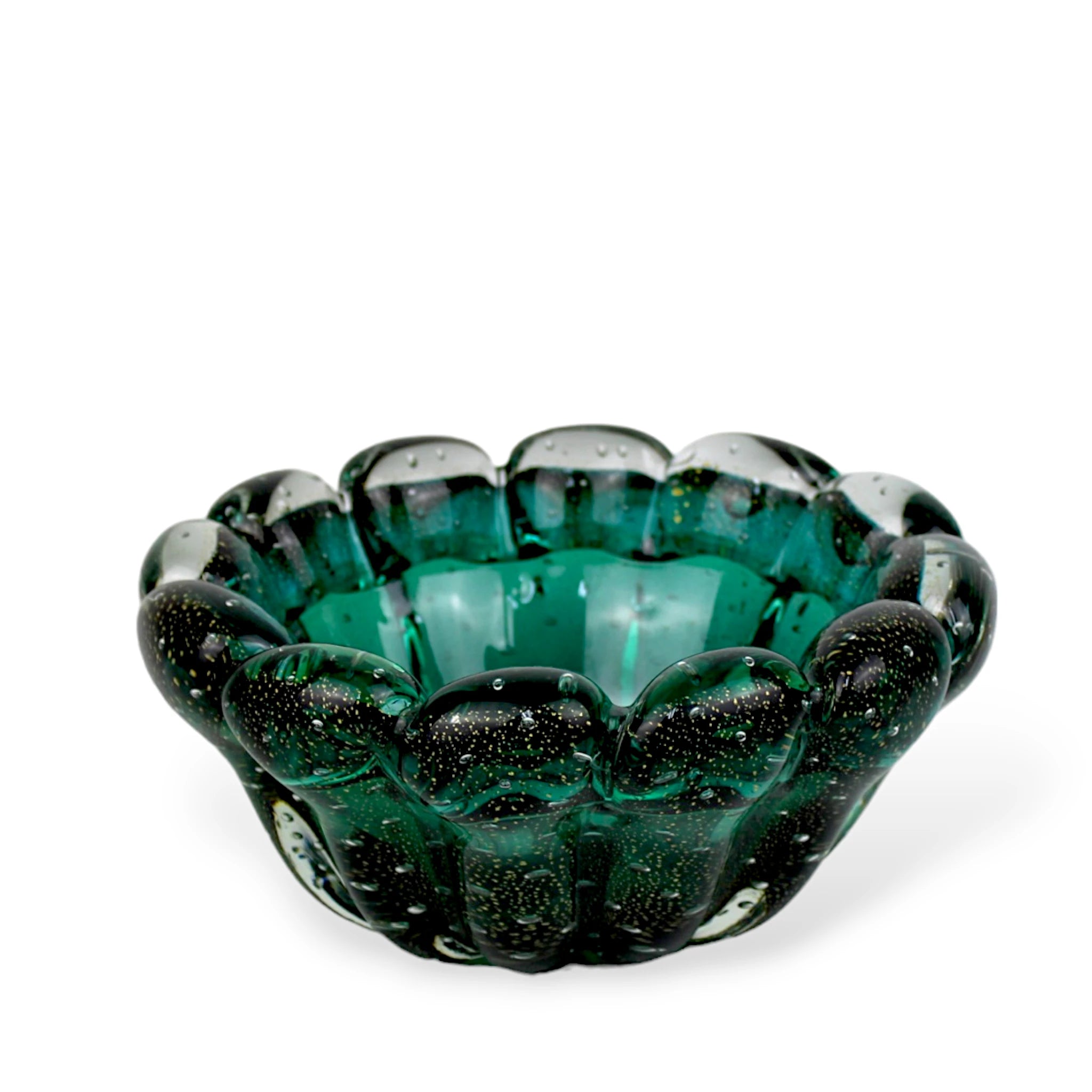 Bowl Grande Centro de Mesa Murano Cristal Verde