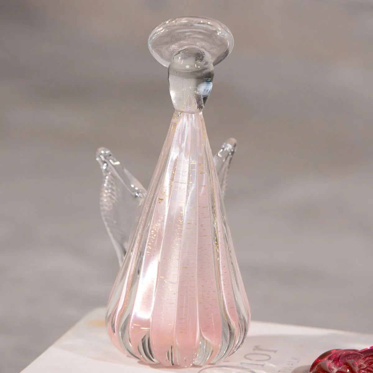 Anjinho de Murano Escultura de Cristal com Ouro Imagem Religiosa