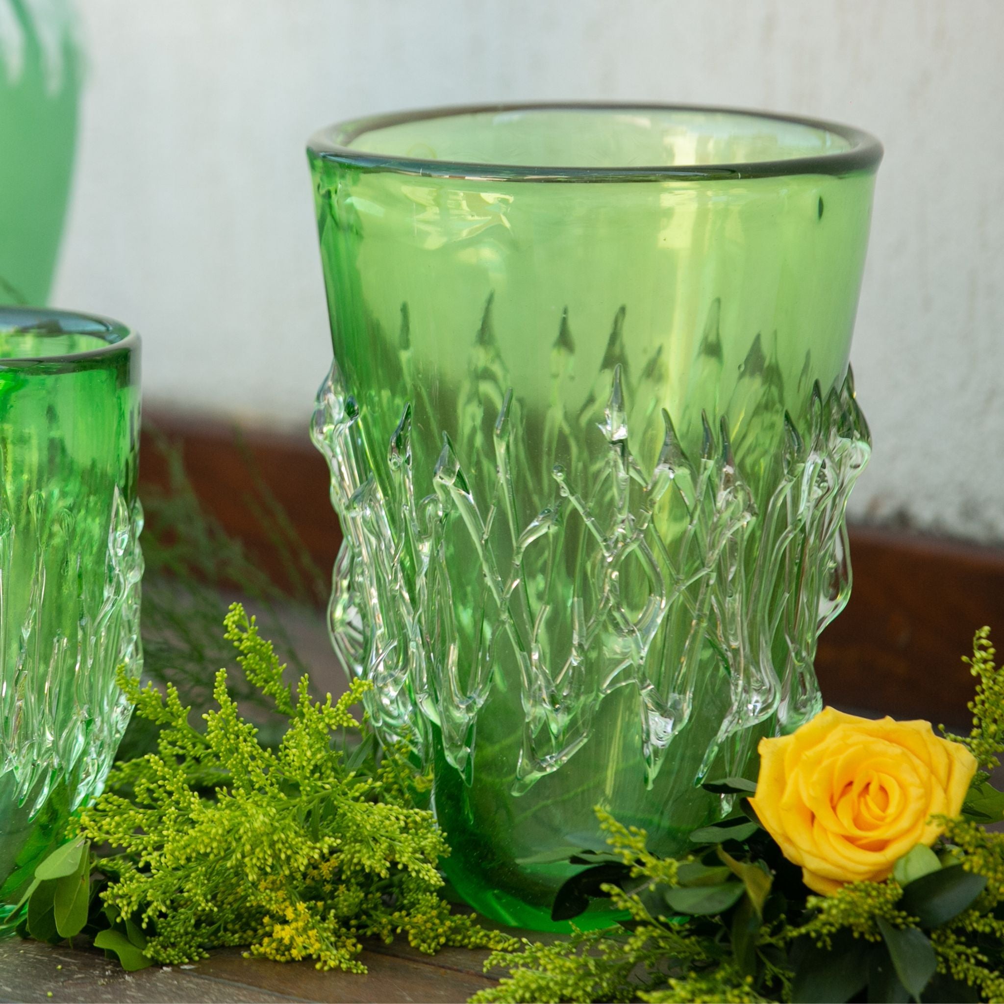 Vaso de Cristal Murano Verde