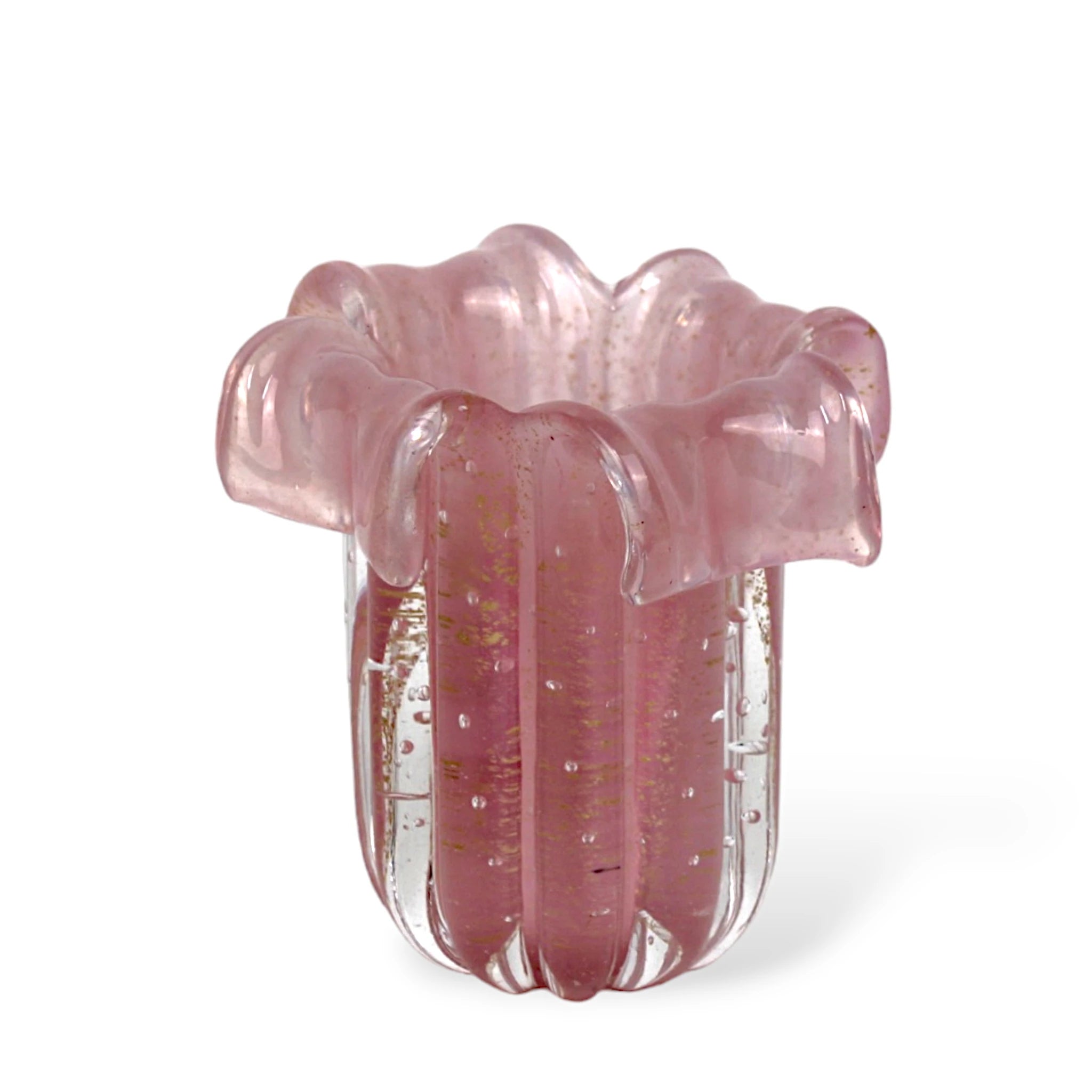 Vaso Pequeno de Murano em Cristal Organizador Rosa