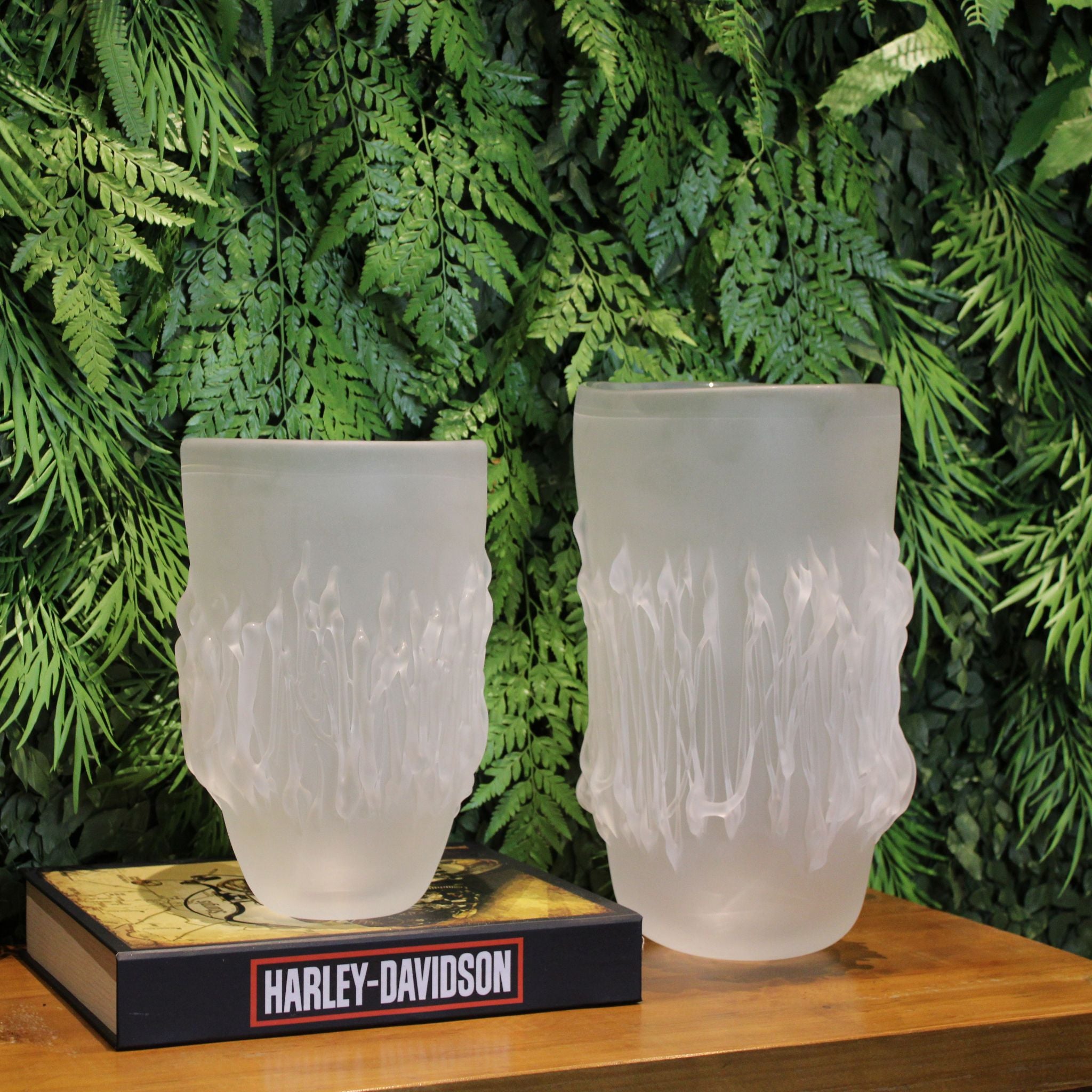 Vaso de Cristal Murano Branco Fosco