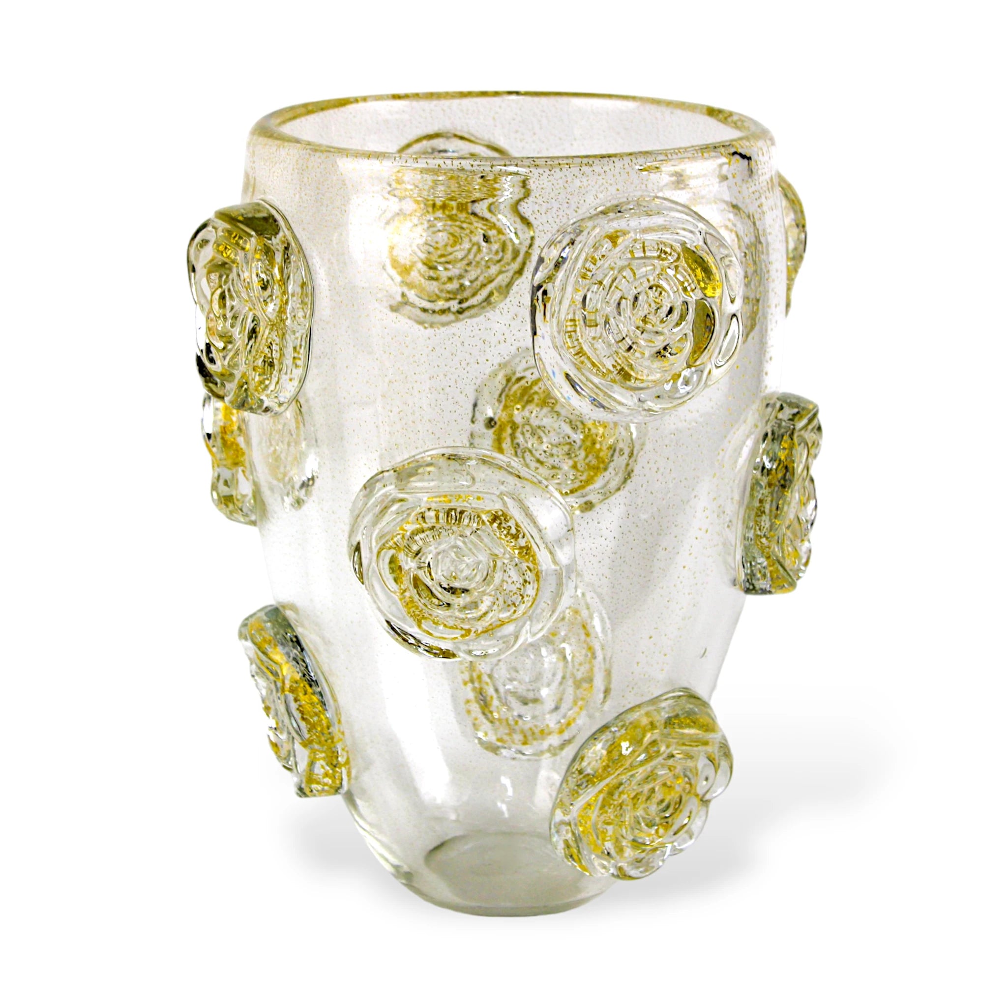 Vaso de Rosas Cristal com Ouro Grande