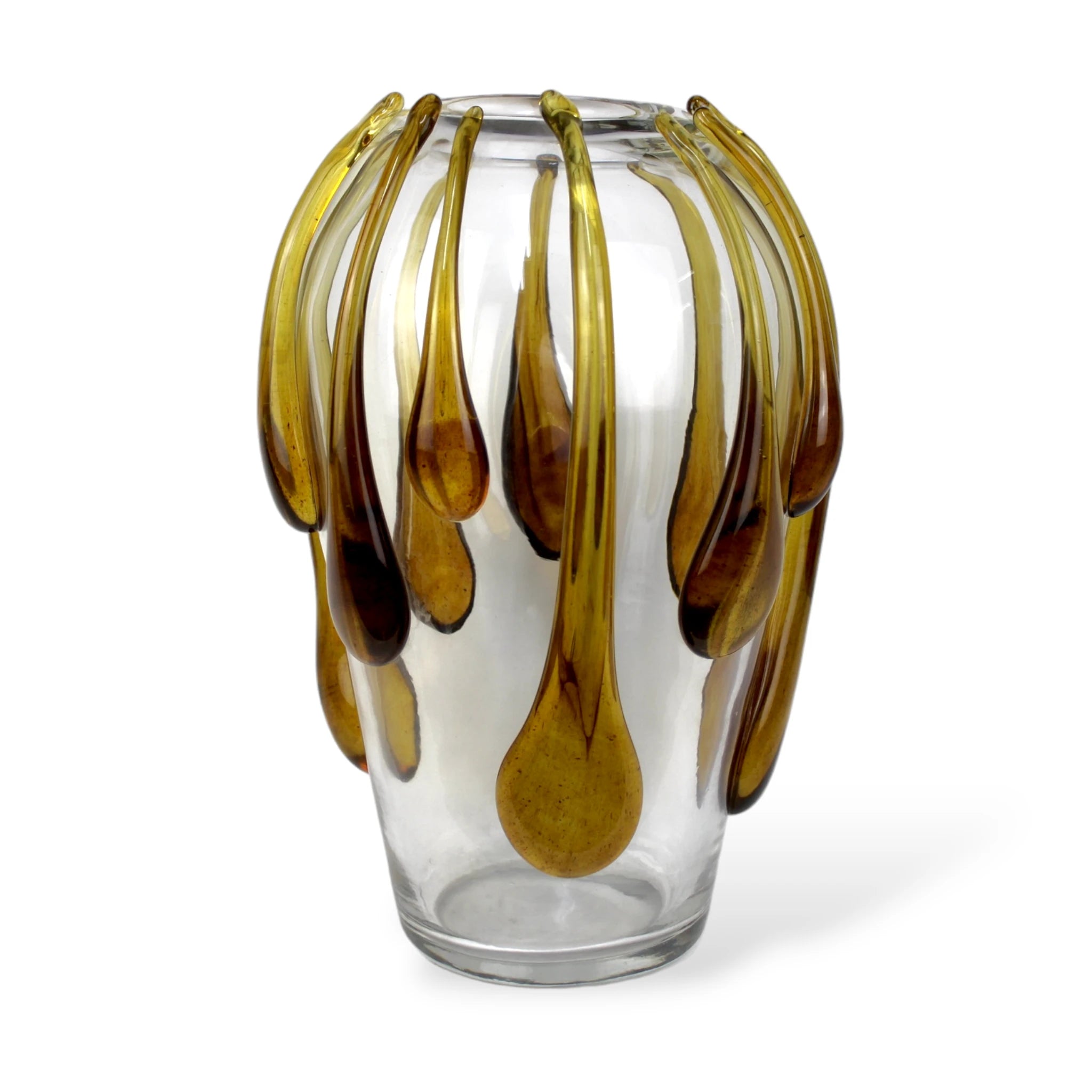 Arquiteto Design Interior Vaso de Murano Ambar Lagrimas Grande de Cristal