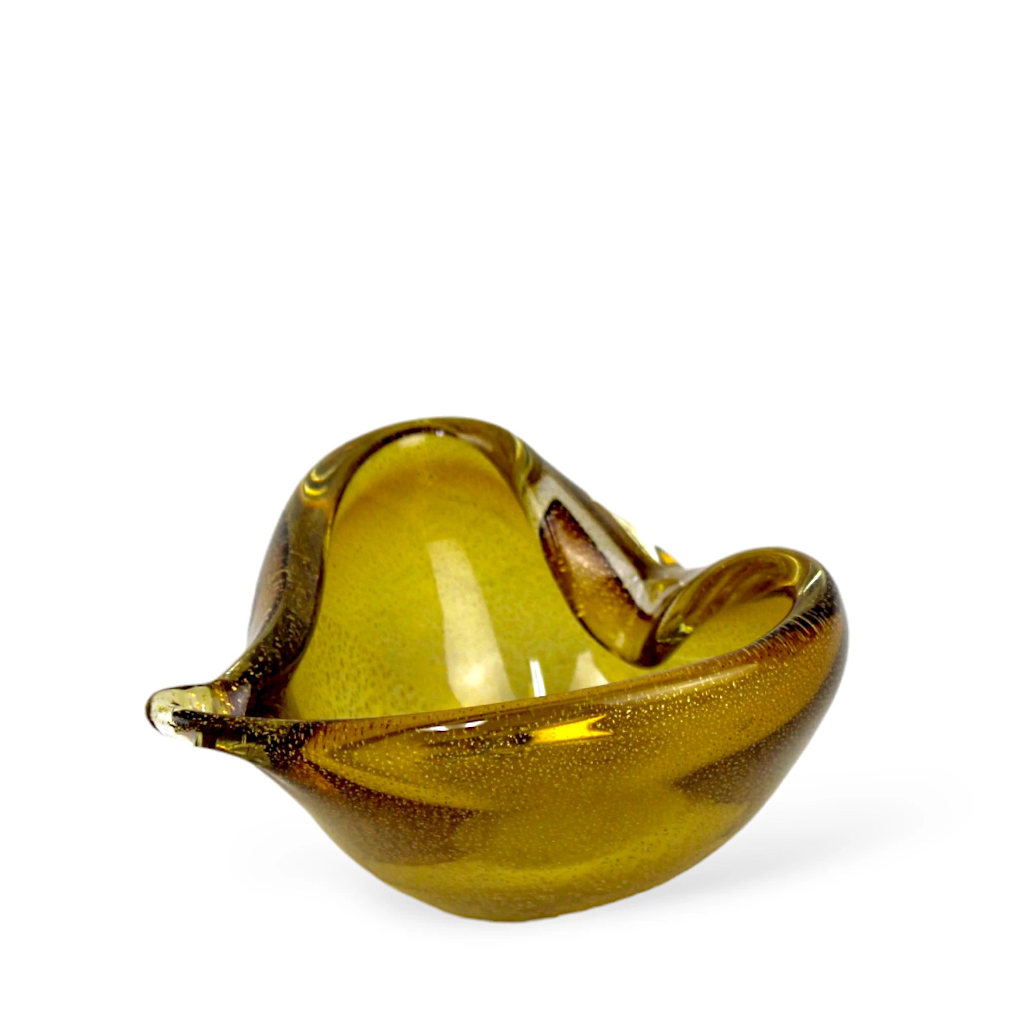 Bowl Coração de Cristal em Murano com Ouro Pequeno