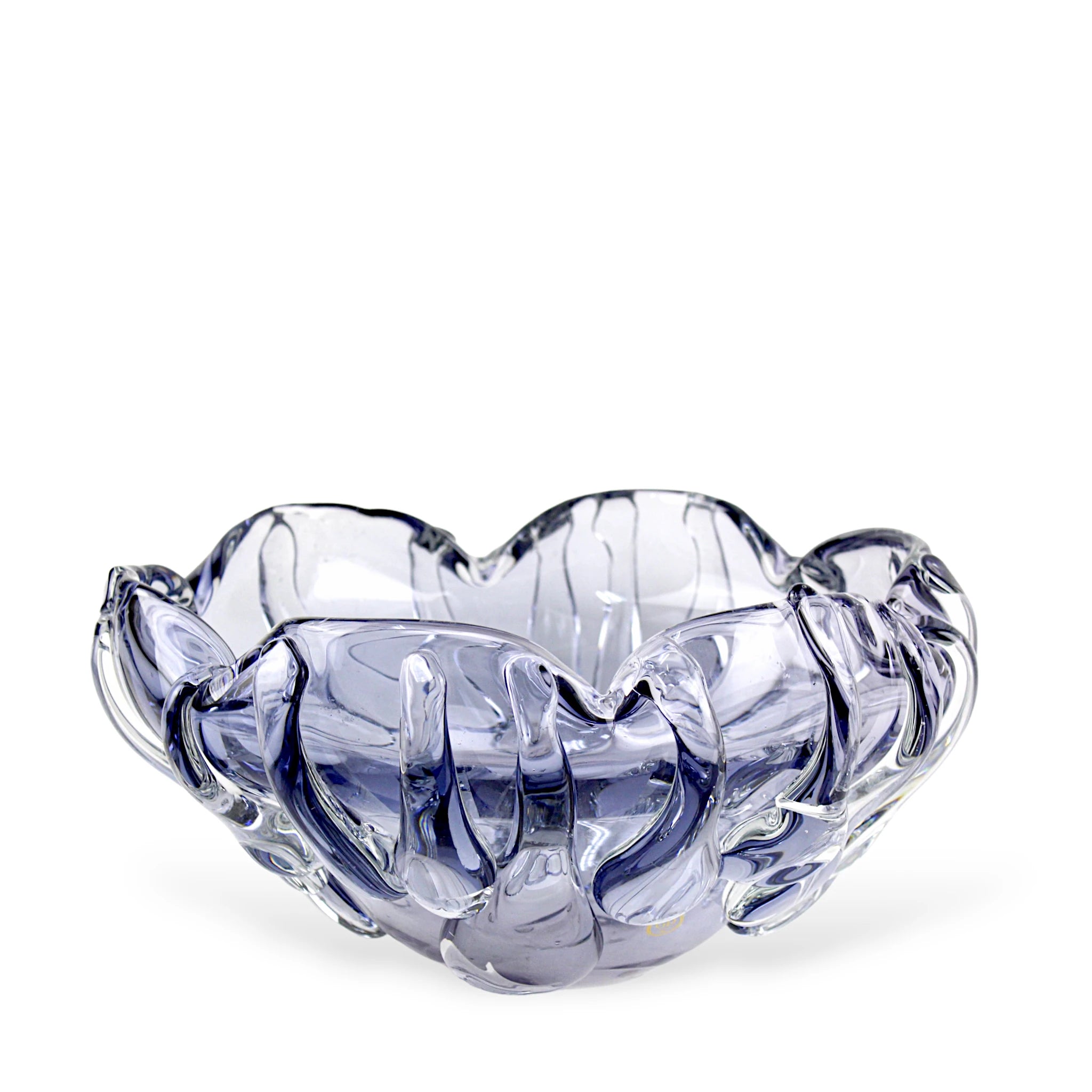 Bowl Grande Centro de Mesa de Murano Cristal Azul Fruteira