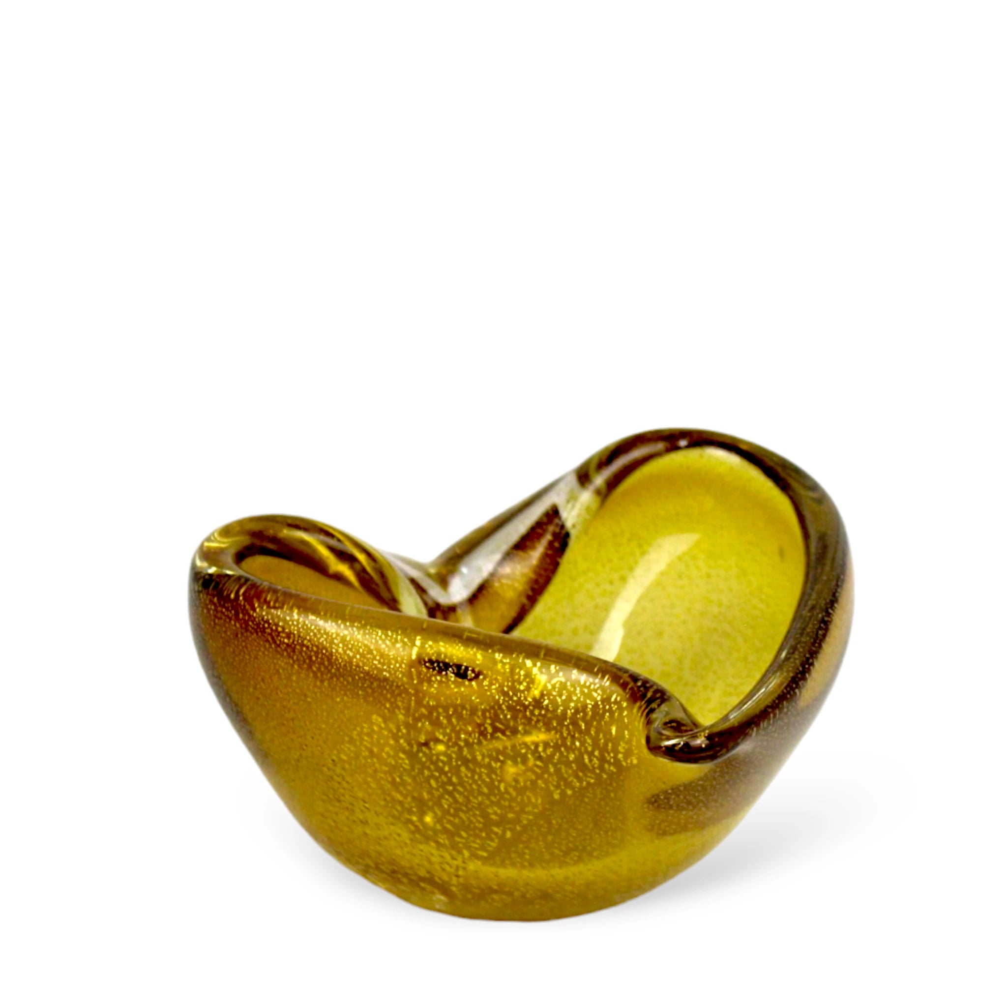 Bowl Coração de Cristal em Murano com Ouro Pequeno