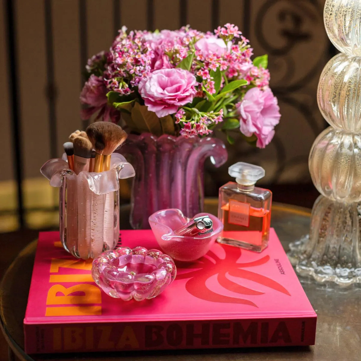 Cachepot Vaso Pequeno de Murano com Ouro