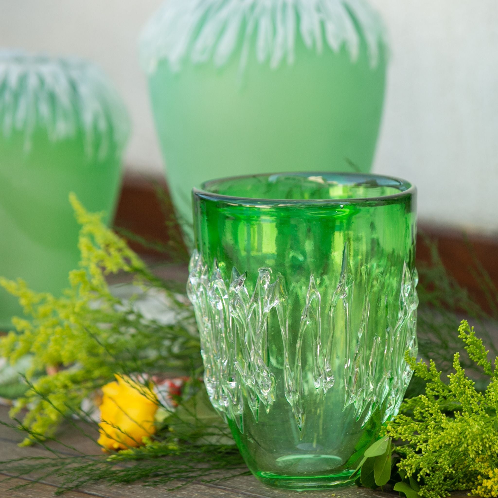 Vaso de Cristal Murano Verde