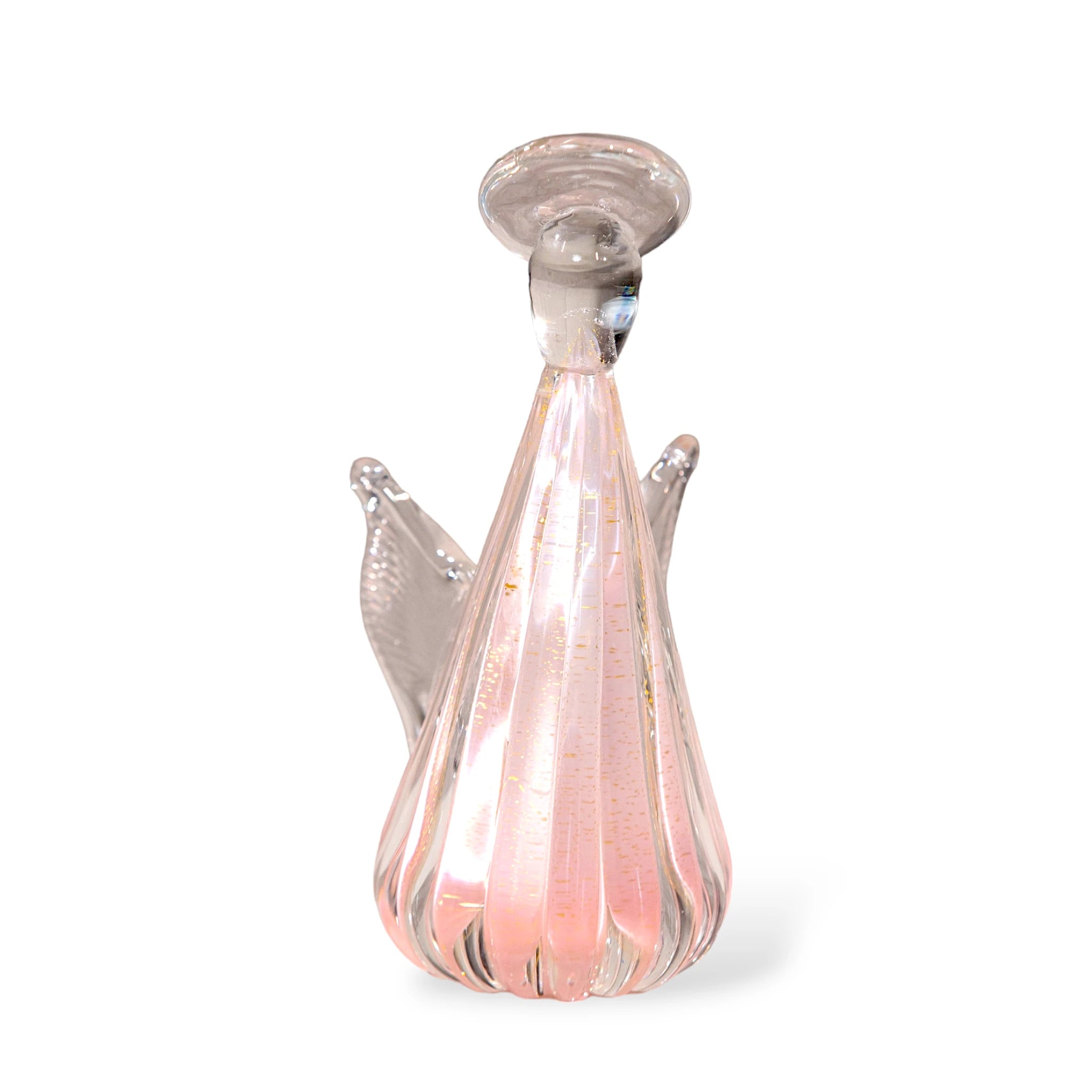 Escultura Anjinho de Cristal Decorativo Murano com Asas