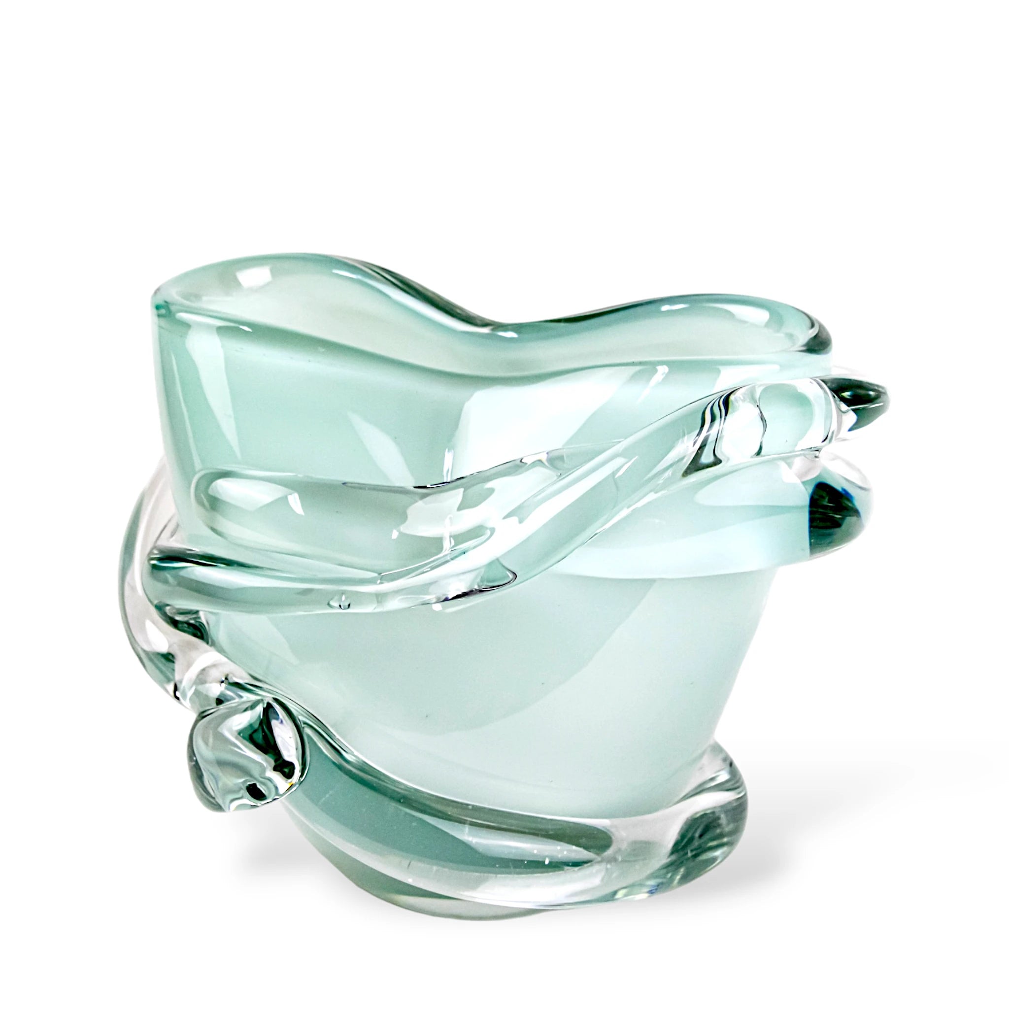 Vaso Retorcido de Murano Cristal Azul bebe