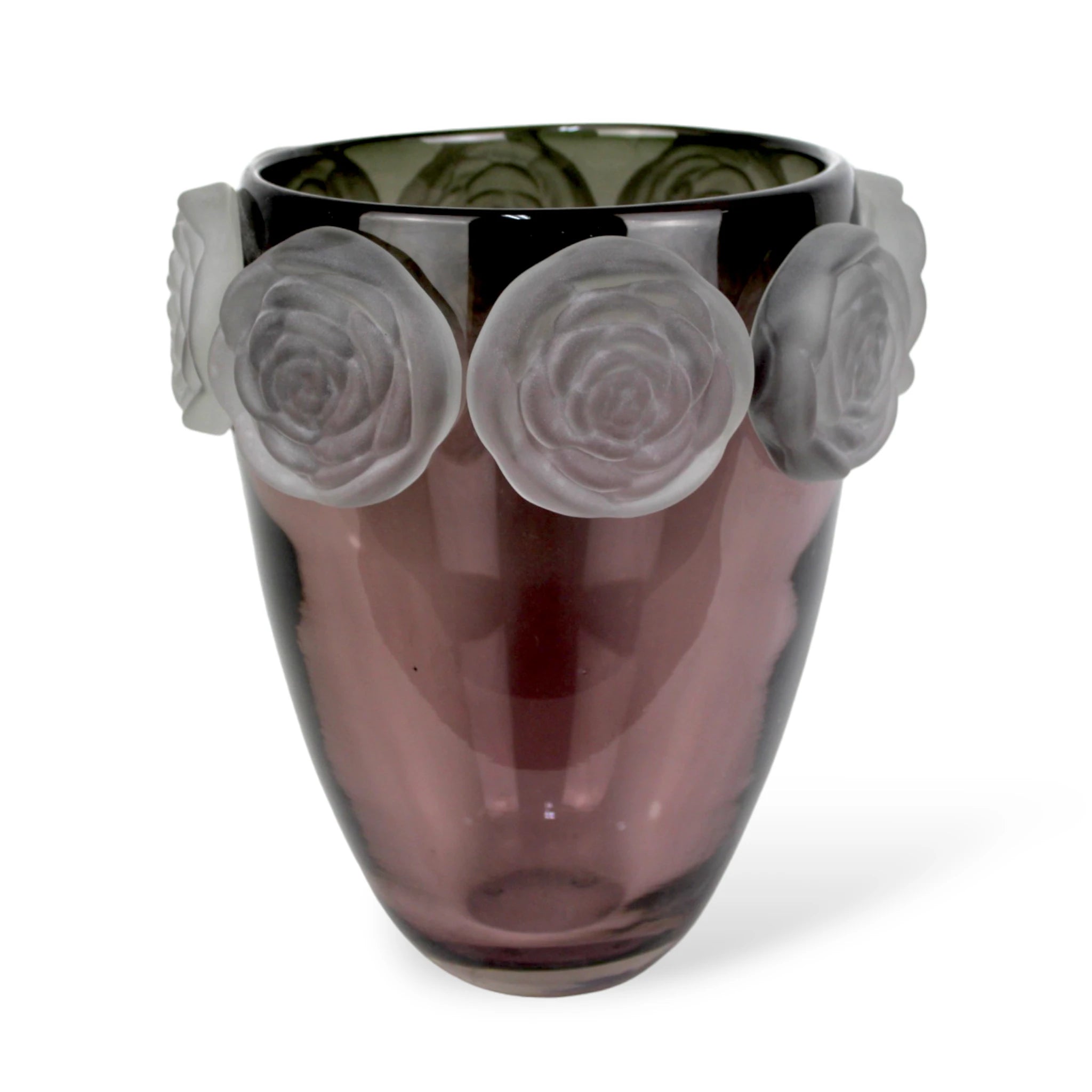 Vaso de Cristal com Rosas Brancas Murano