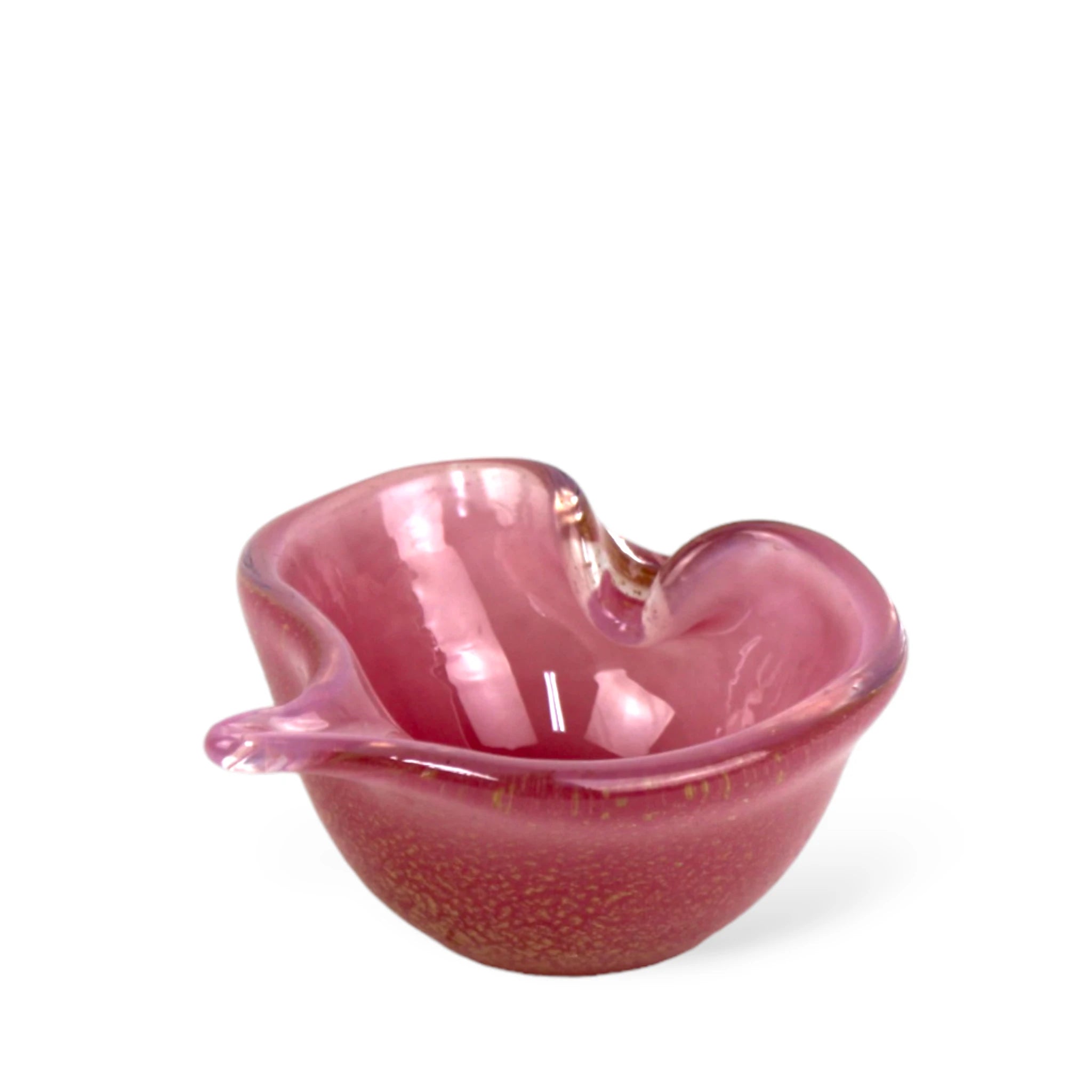 Bowl Coração de Cristal em Murano com Ouro Pequeno