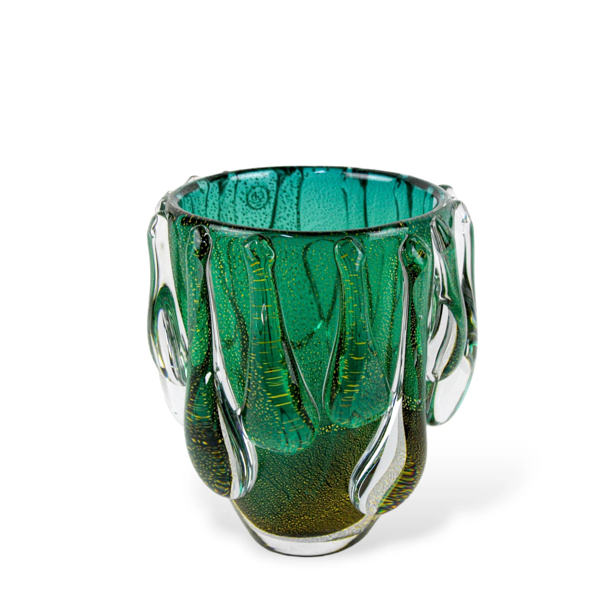 Vaso de Decoração de Rico Murano Verde Pequeno