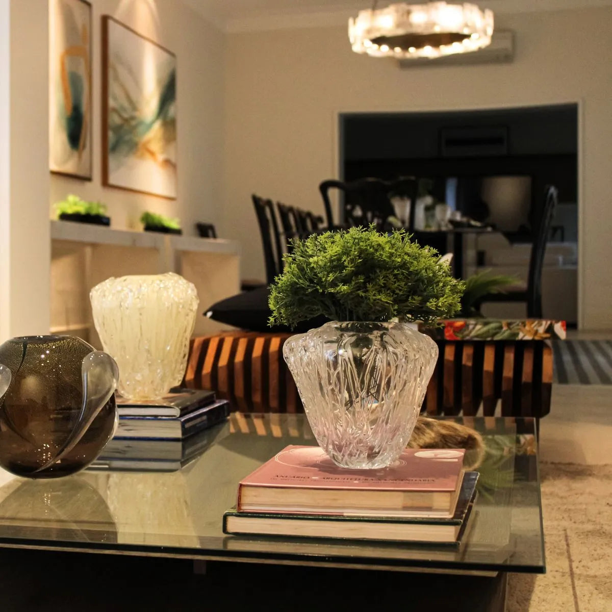 Vaso de Cristal Murano Transparente