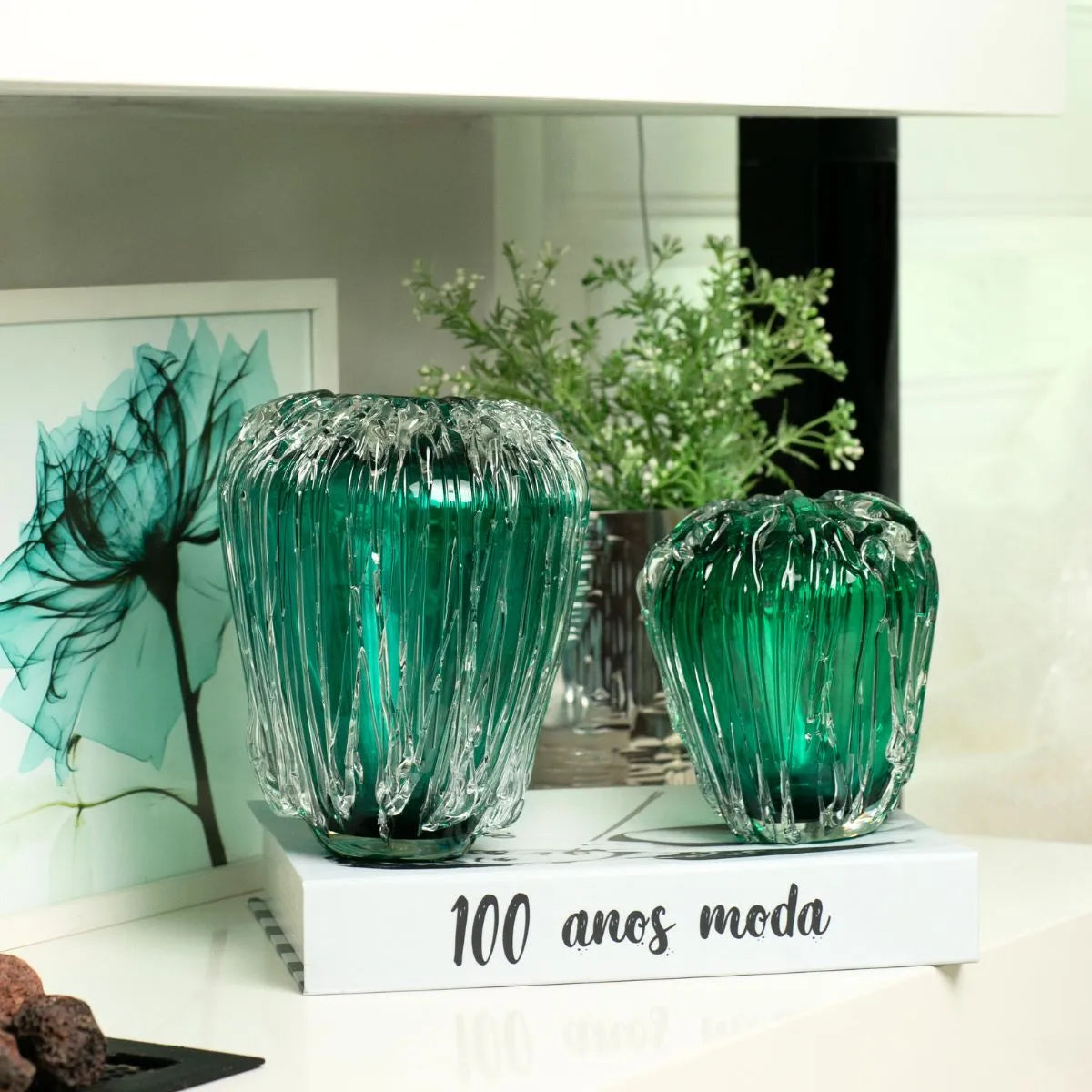 Vaso de Cristal Murano Verde