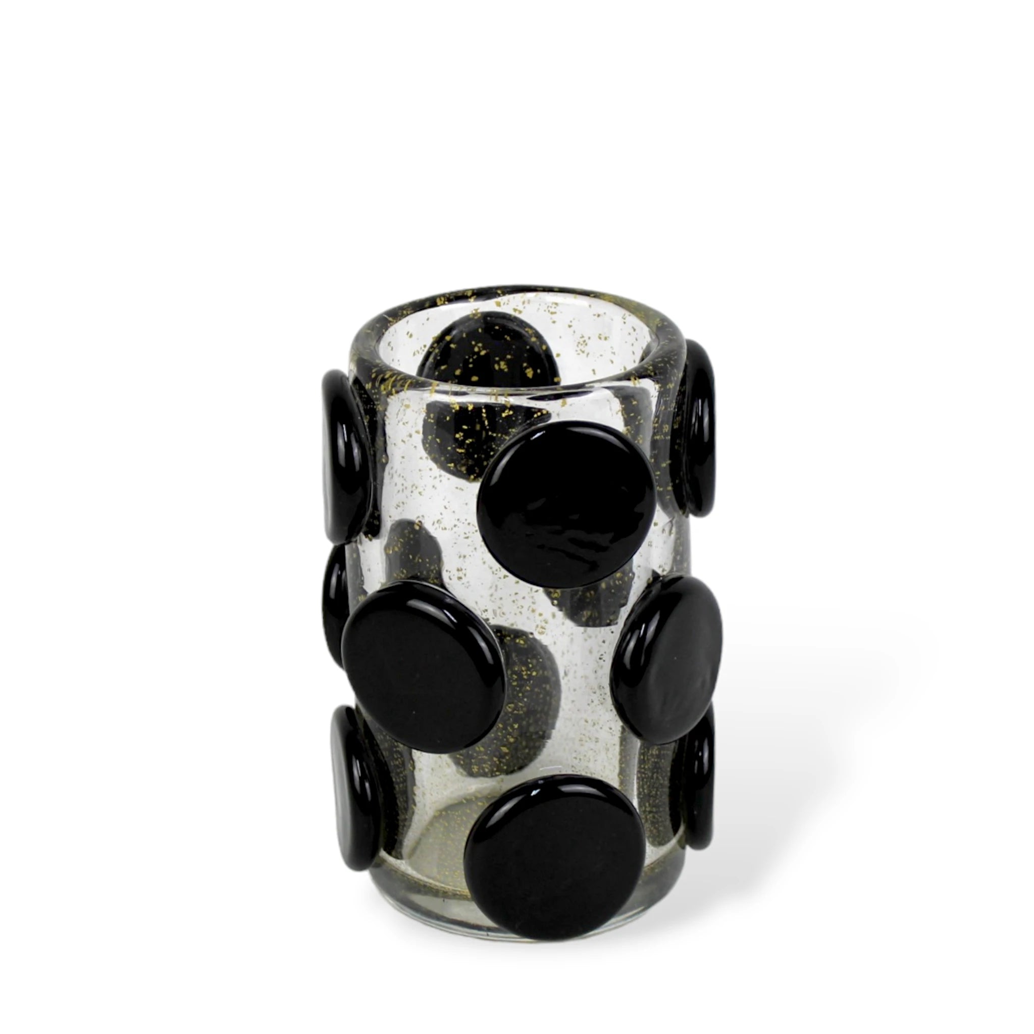 Vasinho Cachepot de Cristal Murano com Ouro