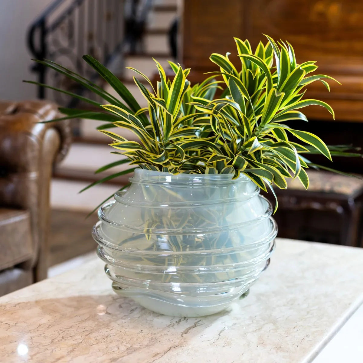 Decoração de Cristal Vaso de Murano Feito a Mão