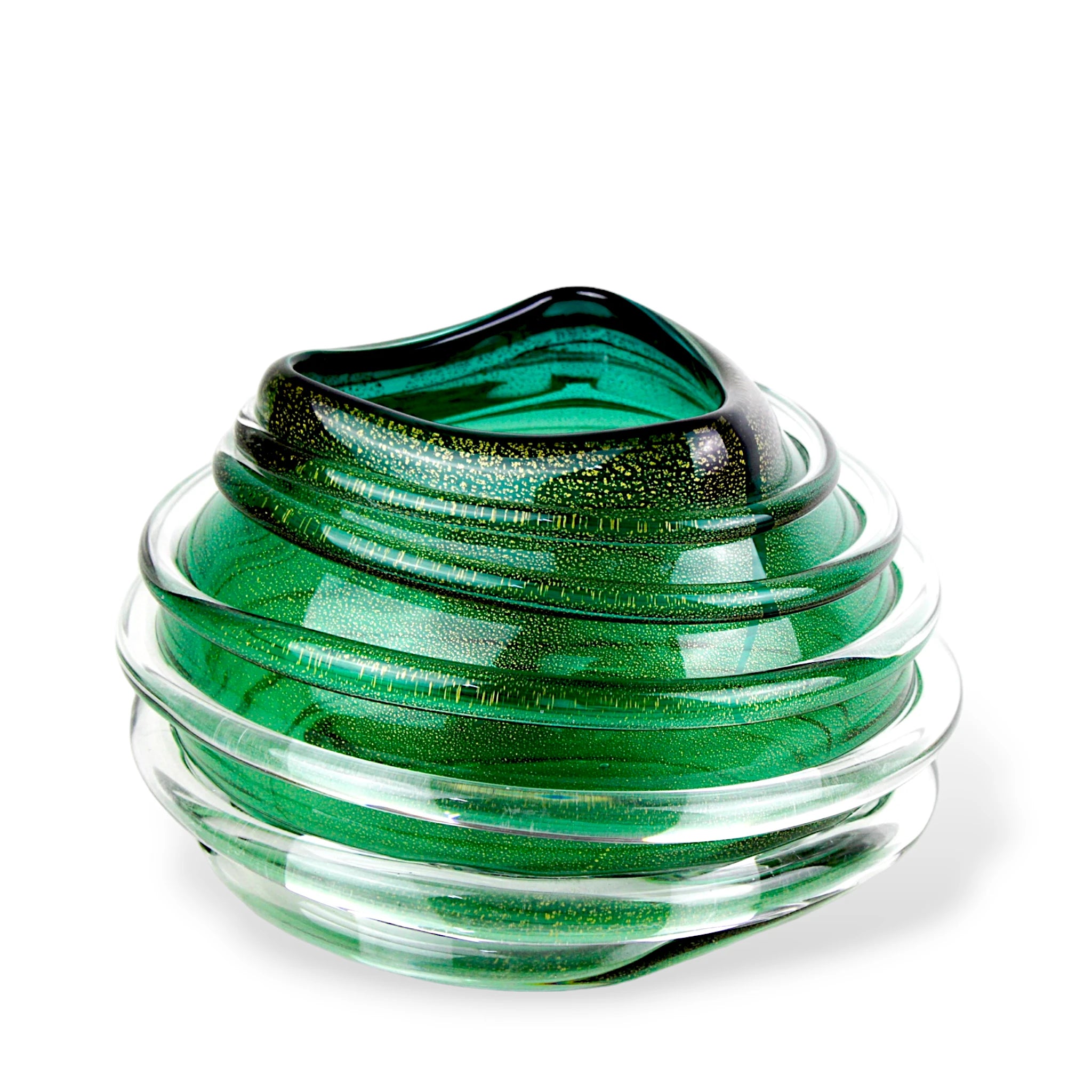 Vaso de Murano Cristal com Ouro Sobro