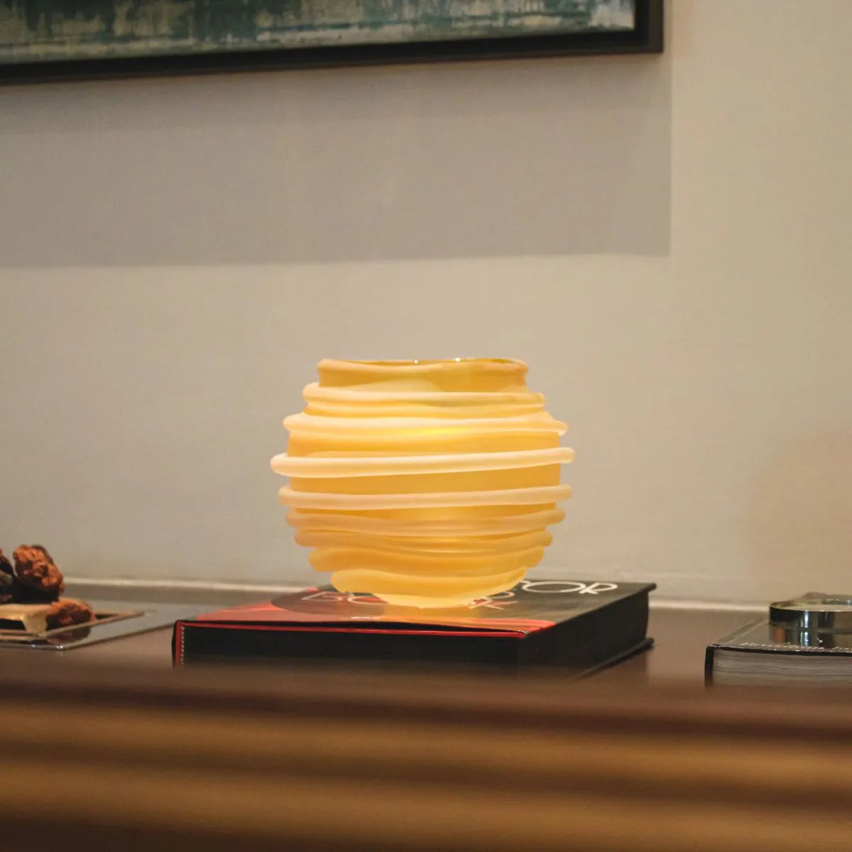 Vaso de Crsital Murano Pequeno Branco Fosco