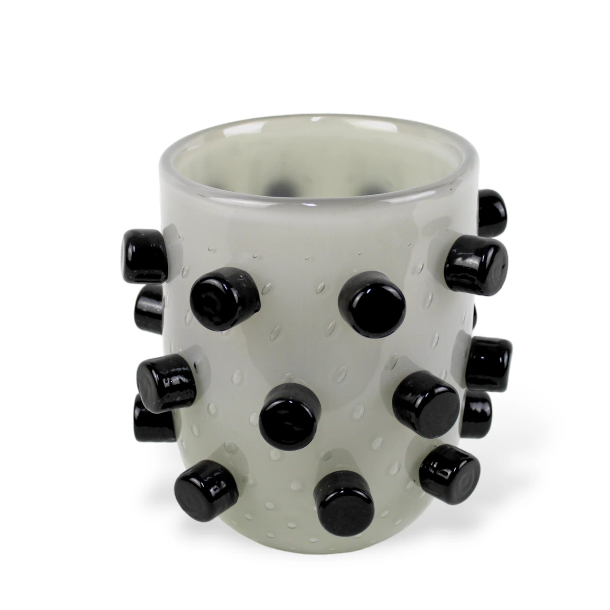 Vaso de Cristal Murano Cinza Pequeno