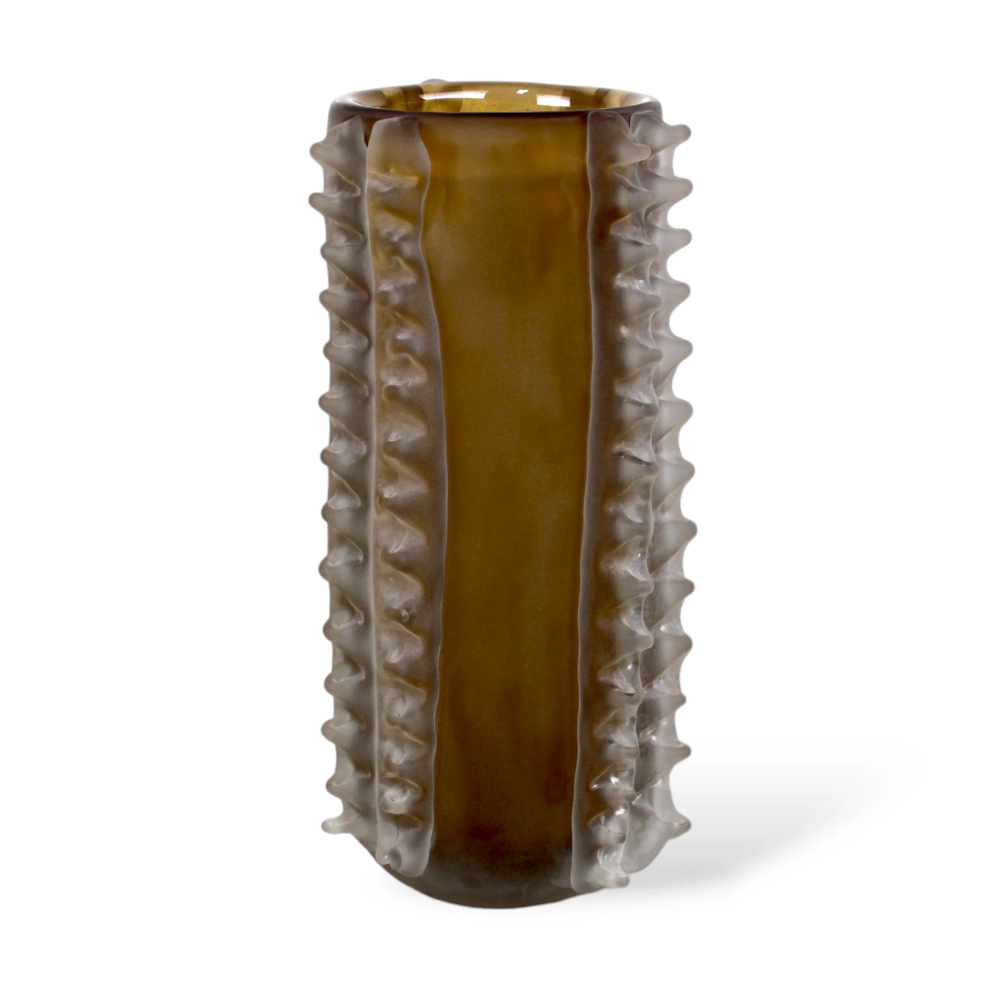 Vaso de Cristal Espinhos Marrom Grande