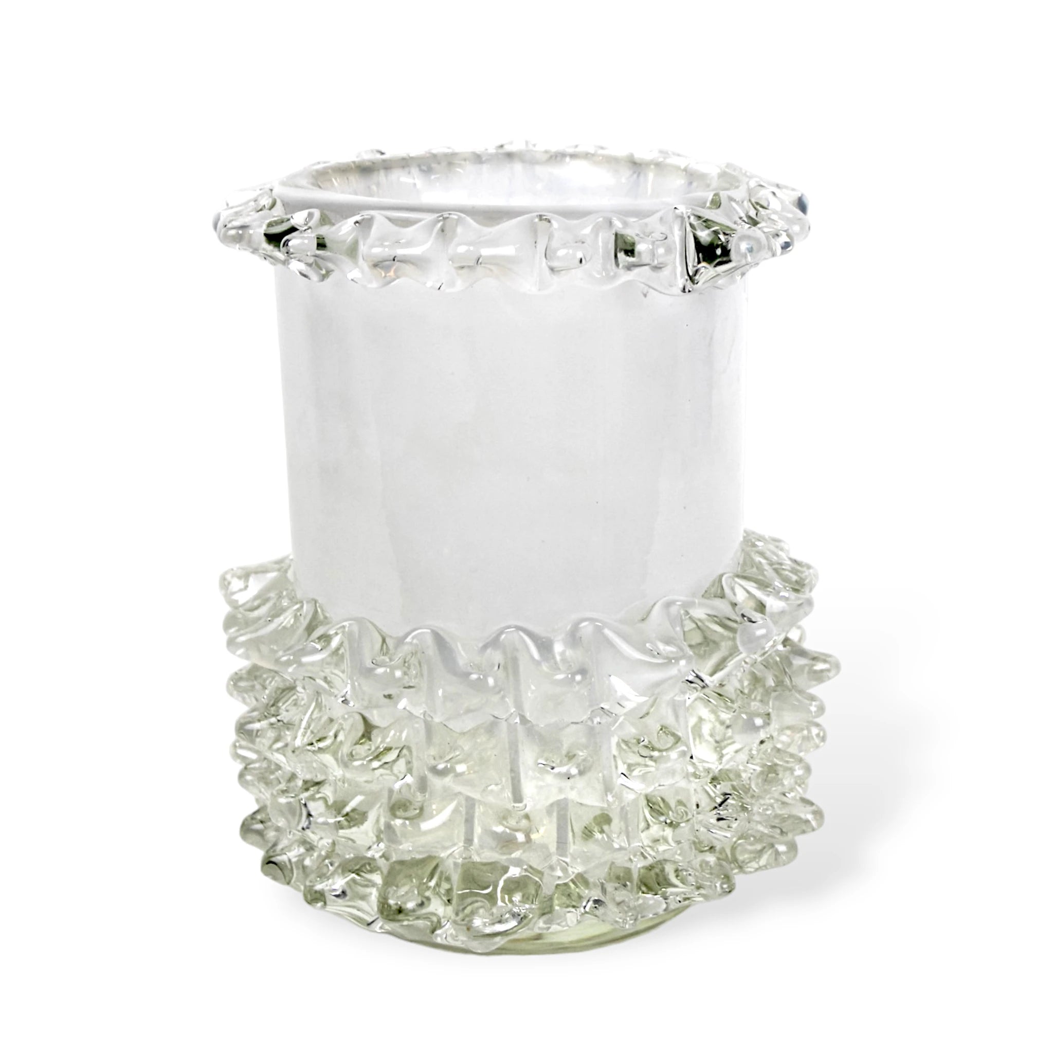 Vaso de Cristal Espinhos com Detalhe Branco