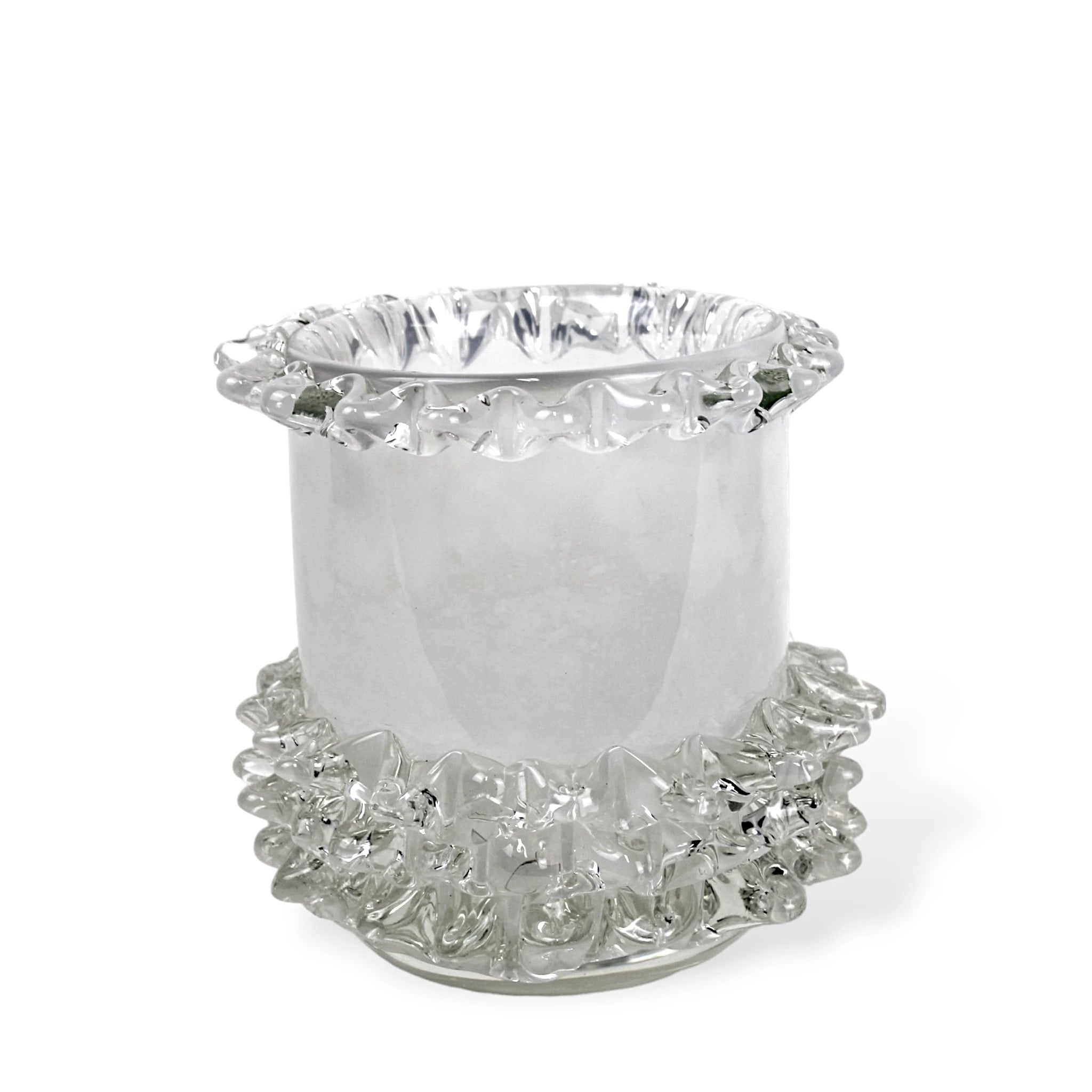 Vaso de Murano Cristal Coroa Espinhos Branco