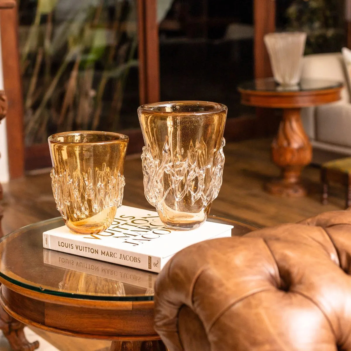 Vaso de Cristal Murano Pequeno Amarelo