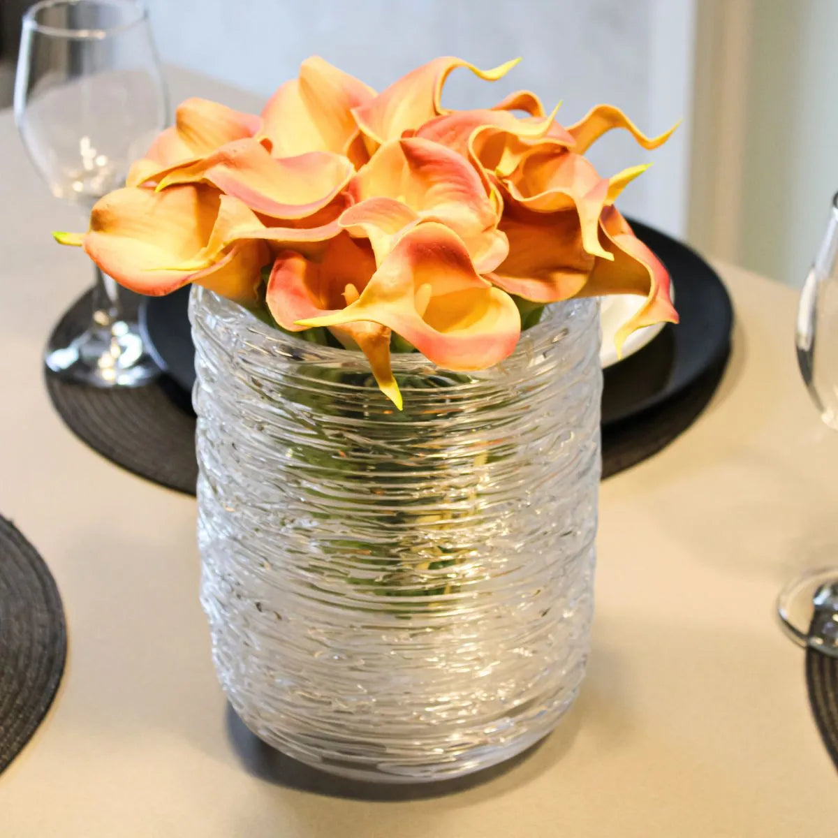 Vaso com Flores em Cristal de Murano