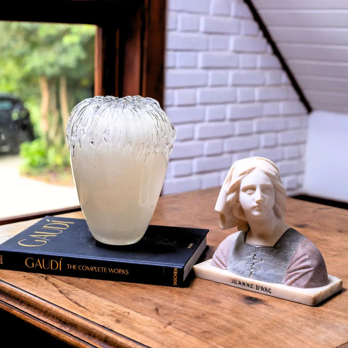 Vaso de Cristal em Murano Bege Decoração