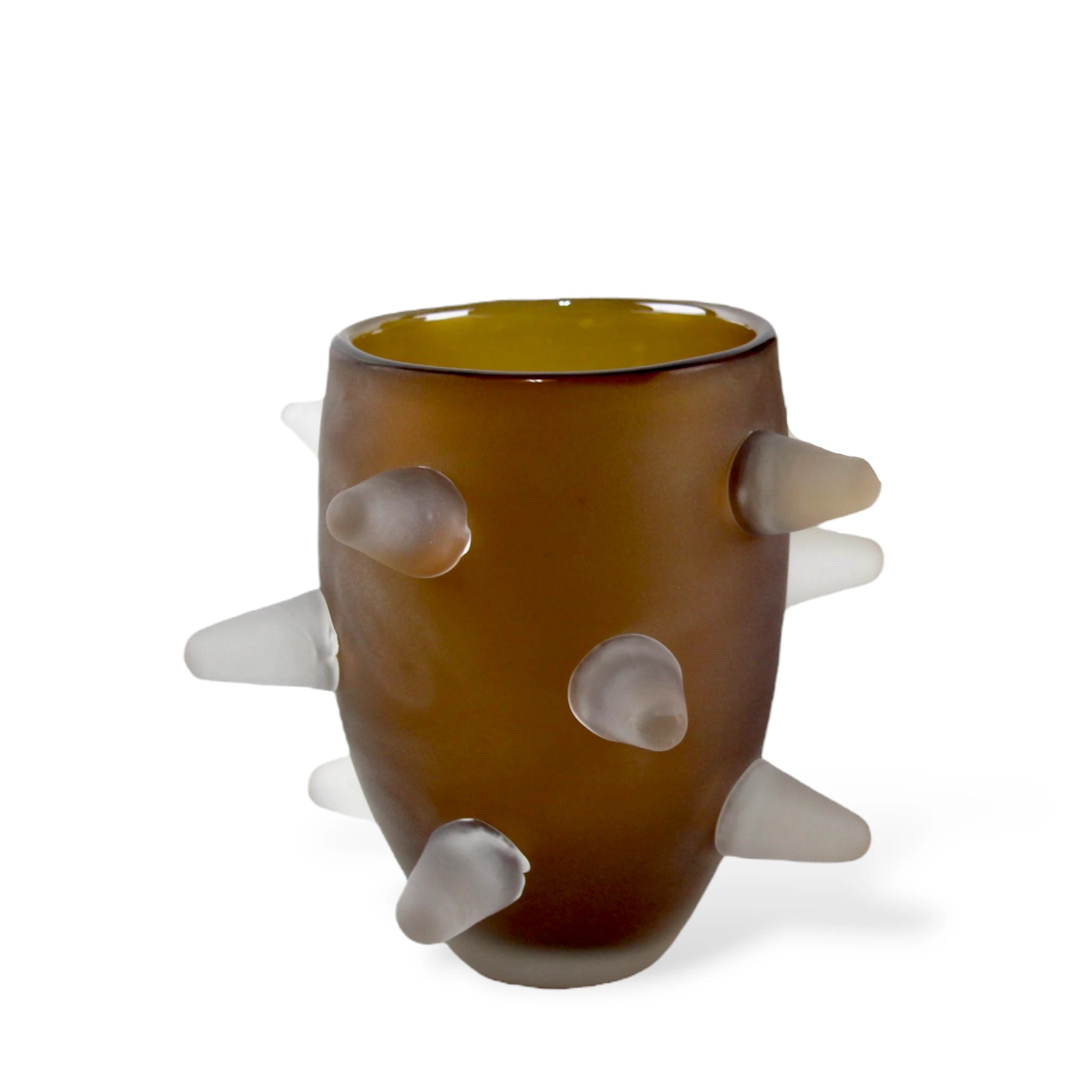 Vaso Thorn Pequeno Detalhes em Espinhos cor Âmbar Fosco