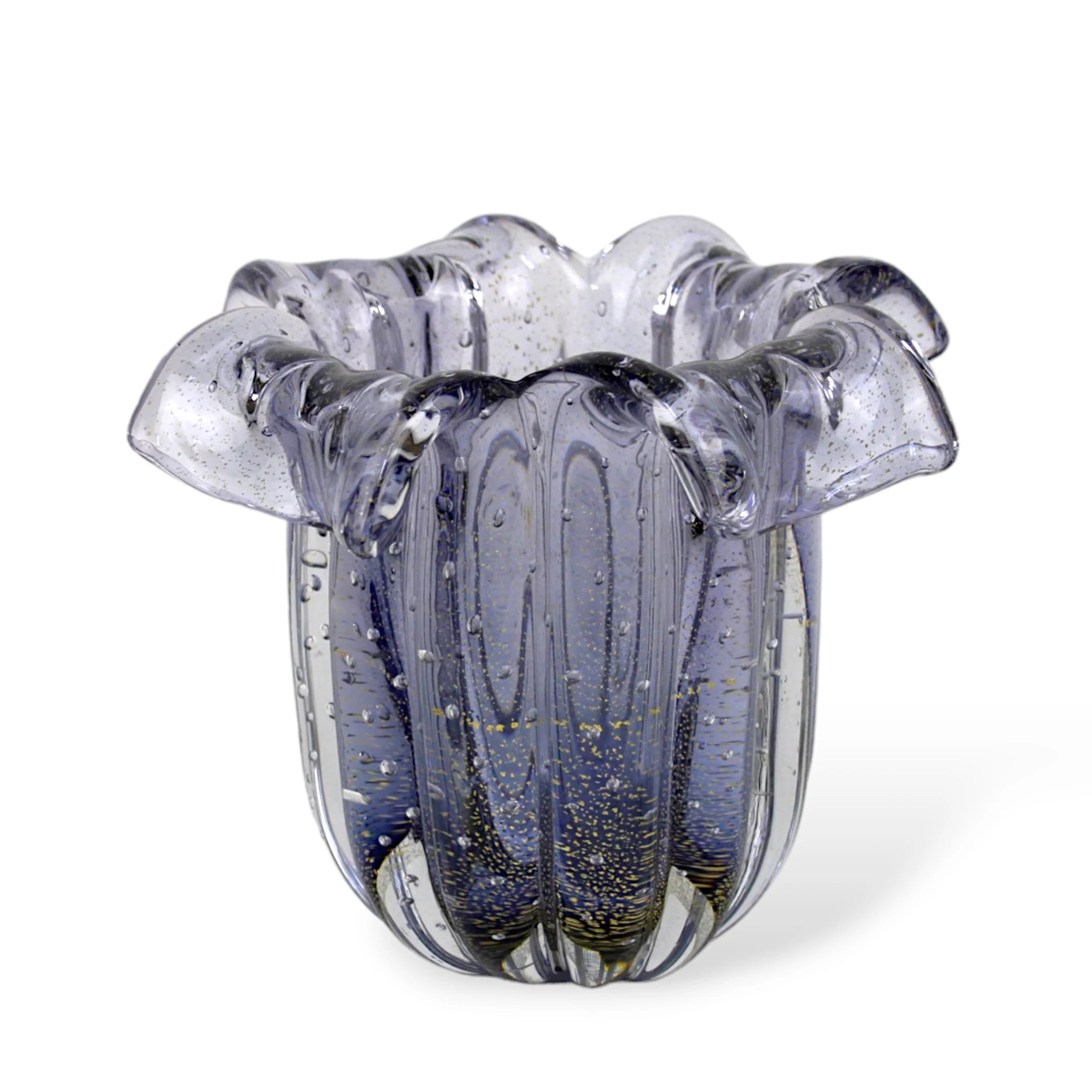 Vaso de Murano pequeno Azul com Ouro Mesa de Centro