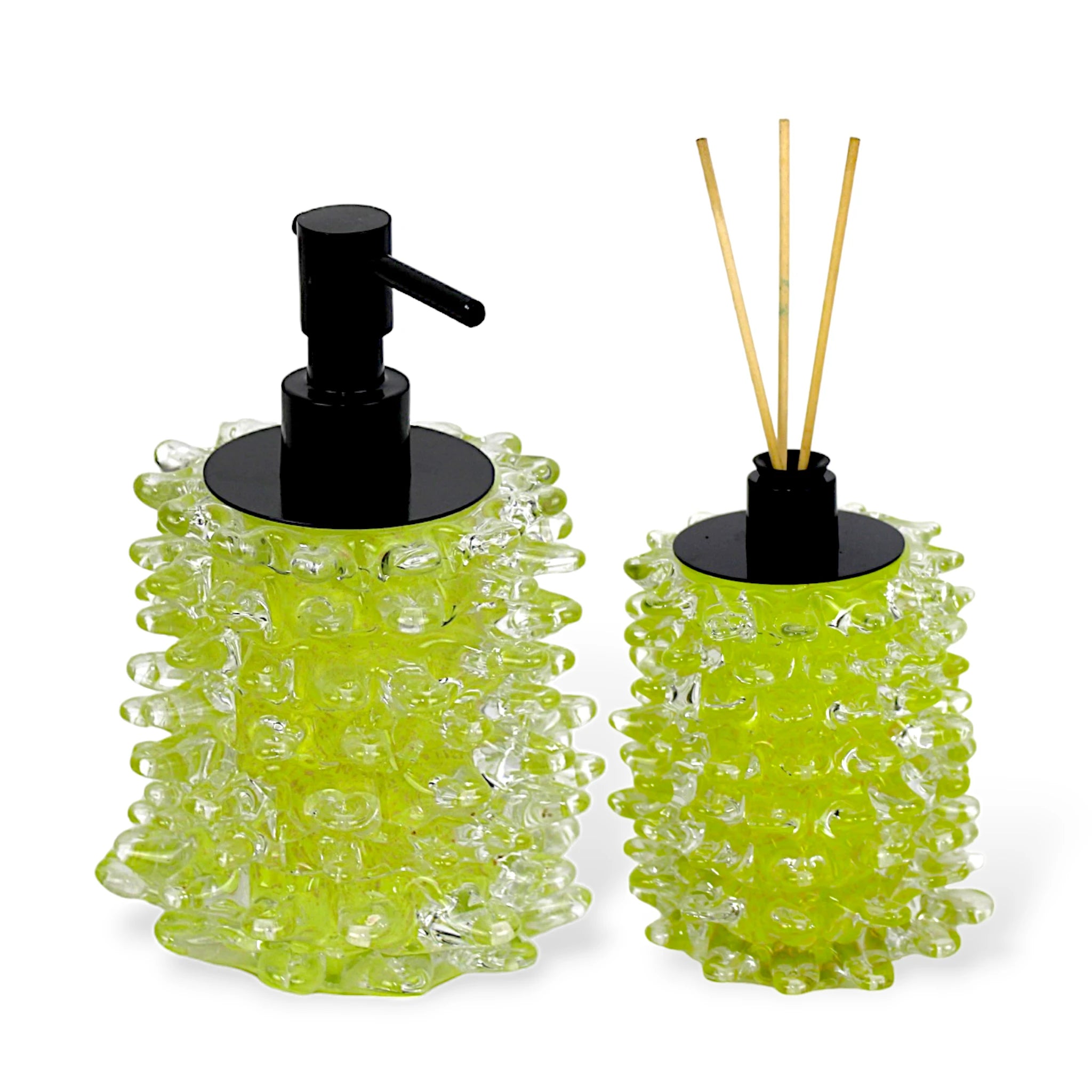 Conjunto de Luxo Design de Banheiroo Luxo Murano Saboneteira Banheiro Sabonete  Difusor Cristal Dourado
