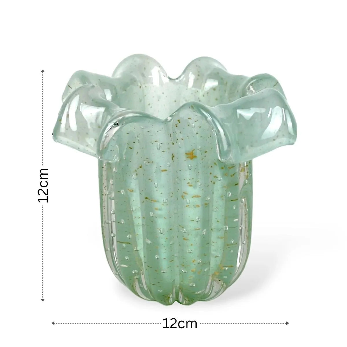Cachepot Murano com Ouro Medidas
