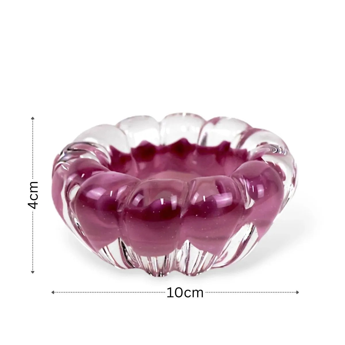 Bowl Cristal Murano Violeta com Medidas 