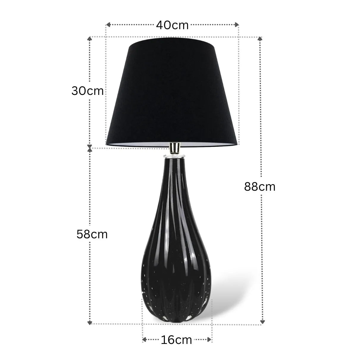 Abajur Preto Murano Medidas