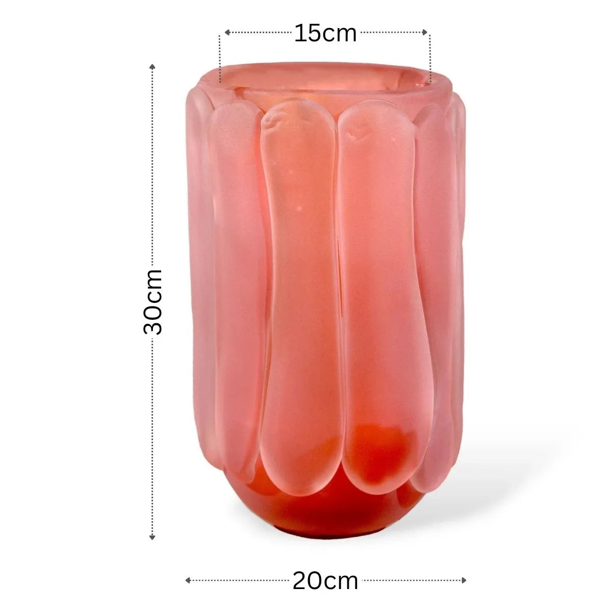 Vaso Trebals Grande em Murano Medidas