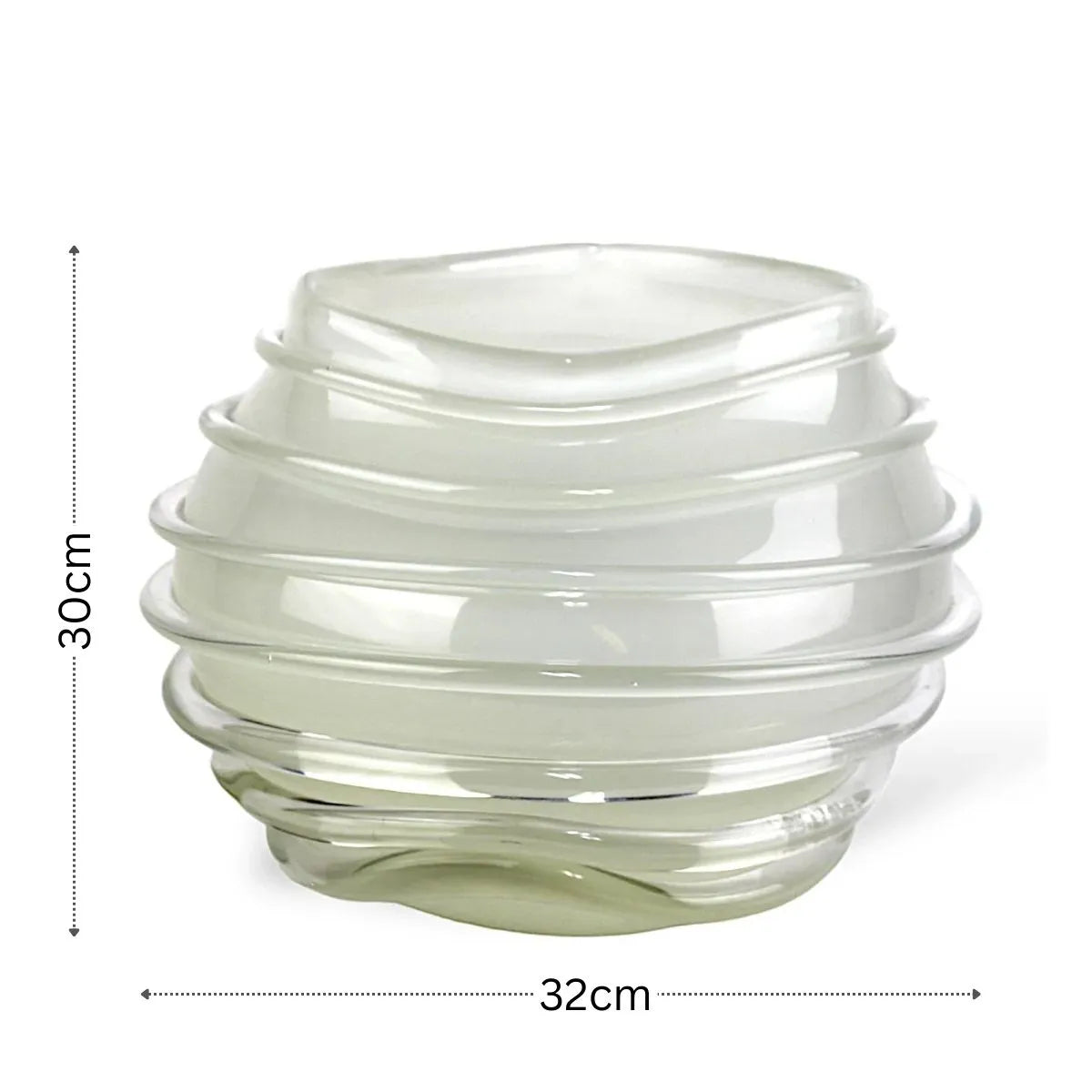Vaso Ninho Grande em Murano Medidas