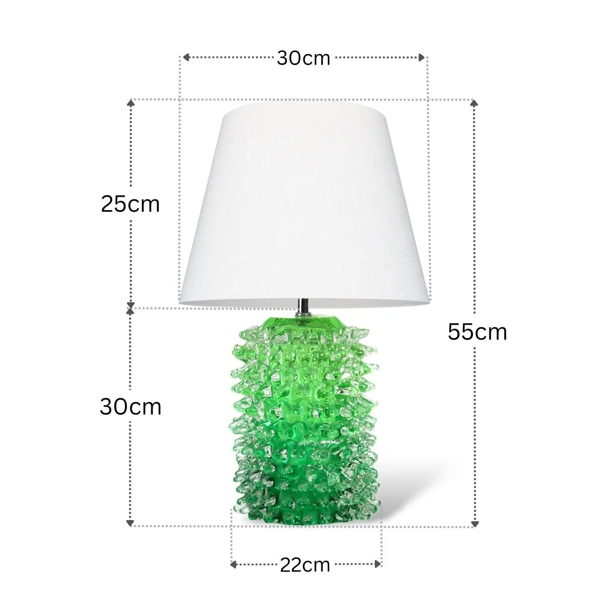 Dimensões Abajur de Quarto de Cristal Murano 
