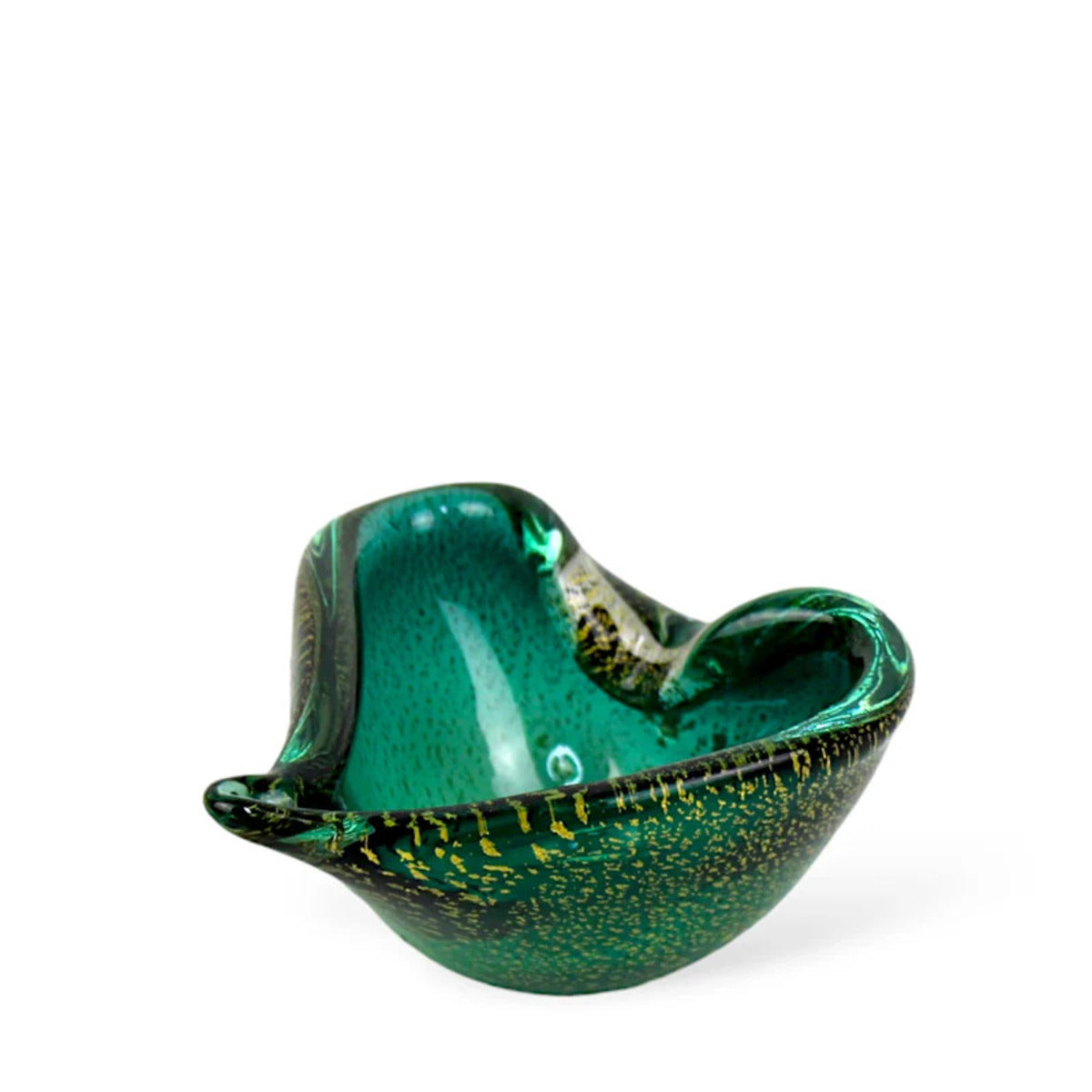 Porta Jóias Bowl Murano Coração com Ouro - PP