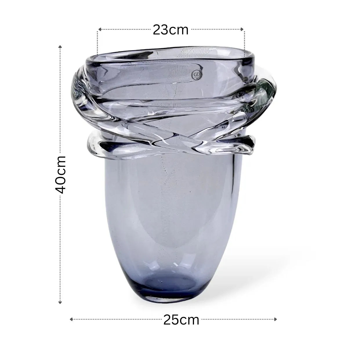 Vaso Áuria em Murano com Ouro Grande Medidas